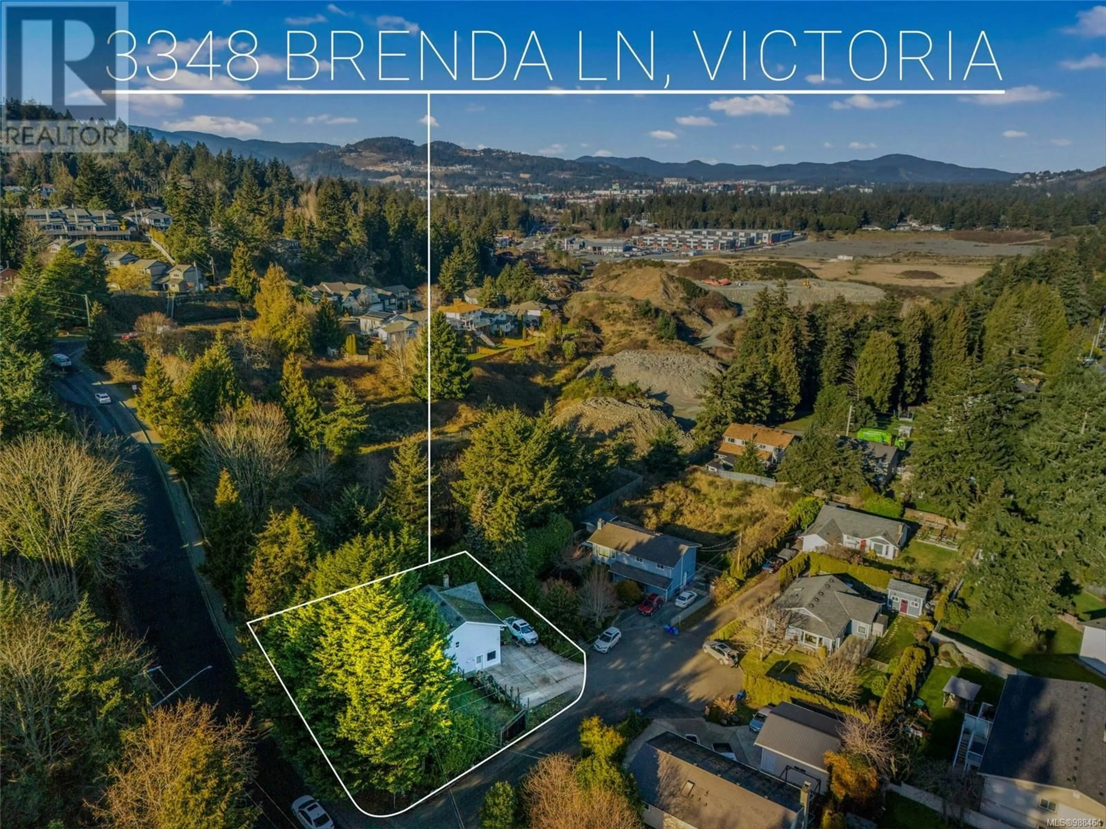 A pic from outside/outdoor area/front of a property/back of a property/a pic from drone, mountain view for 3348 Brenda Lane, Colwood British Columbia V9C3T2