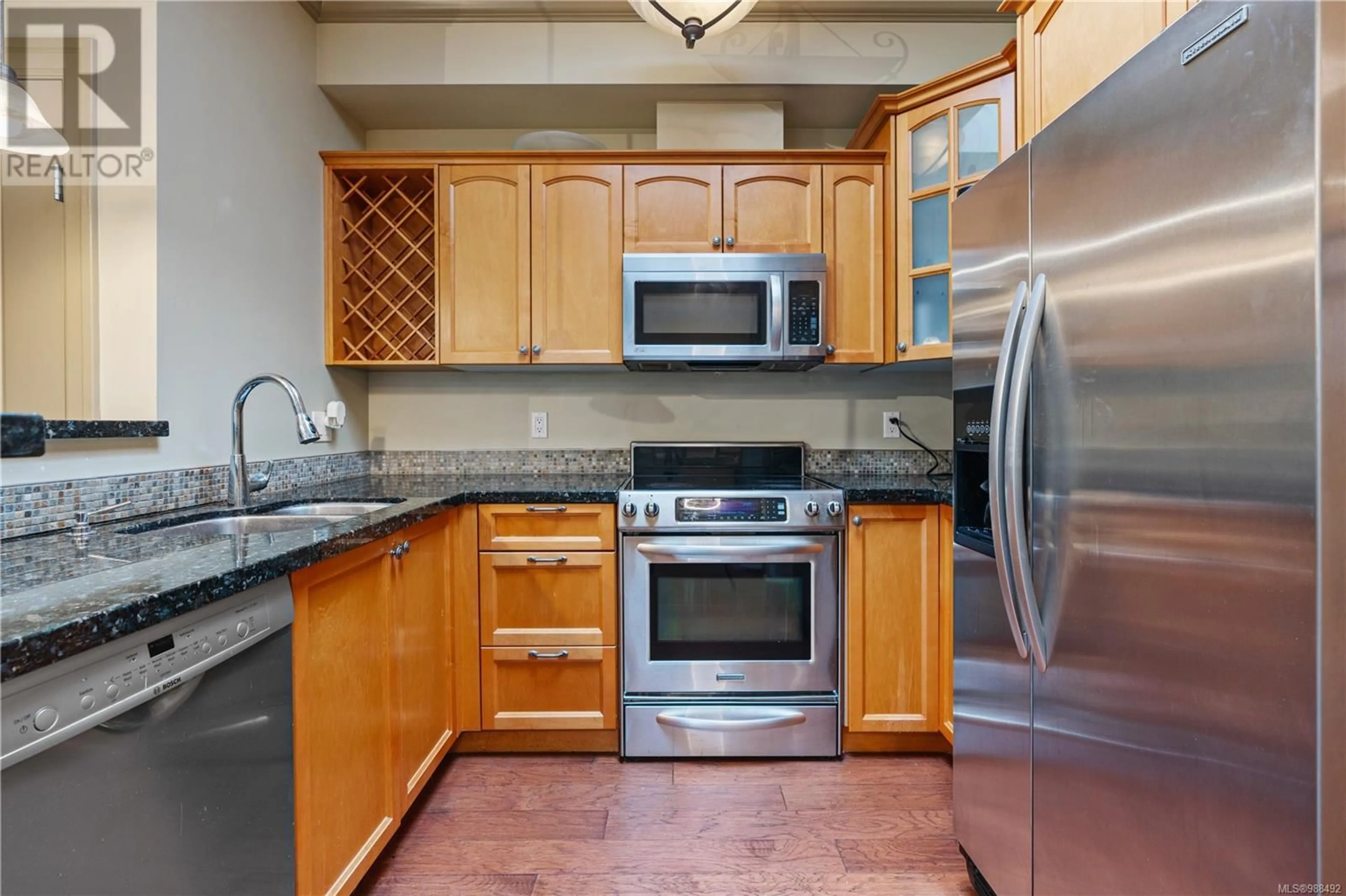 Standard kitchen, ceramic/tile floor for 302 1642 McKenzie Ave, Saanich British Columbia V8N0A3