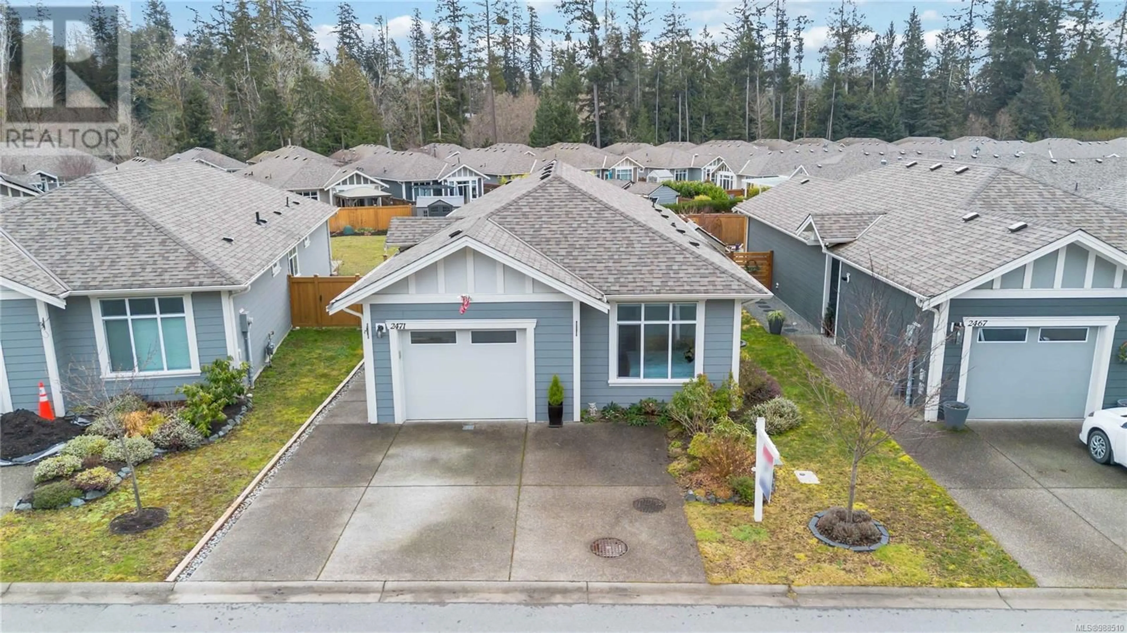 A pic from outside/outdoor area/front of a property/back of a property/a pic from drone, street for 2471 Fern Way, Sooke British Columbia V8Z1N9