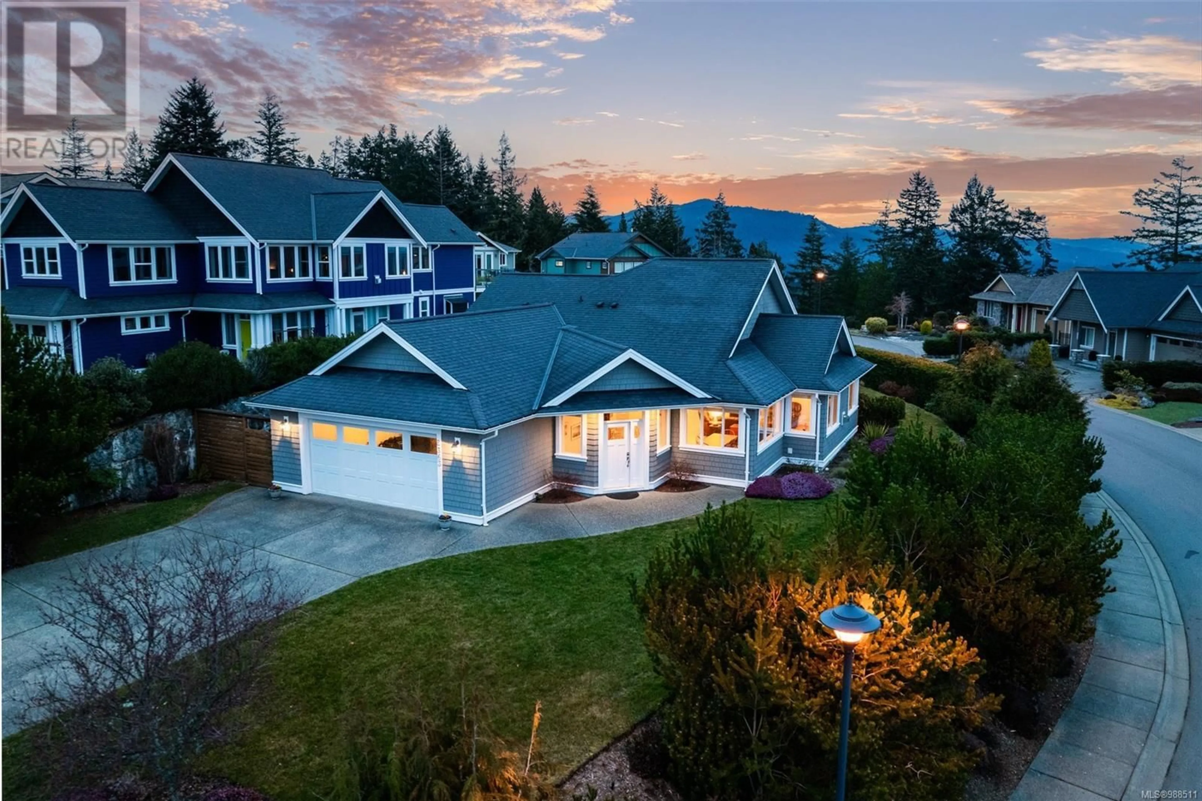 A pic from outside/outdoor area/front of a property/back of a property/a pic from drone, mountain view for 2363 Mountain Heights Dr, Sooke British Columbia V9Z1M4