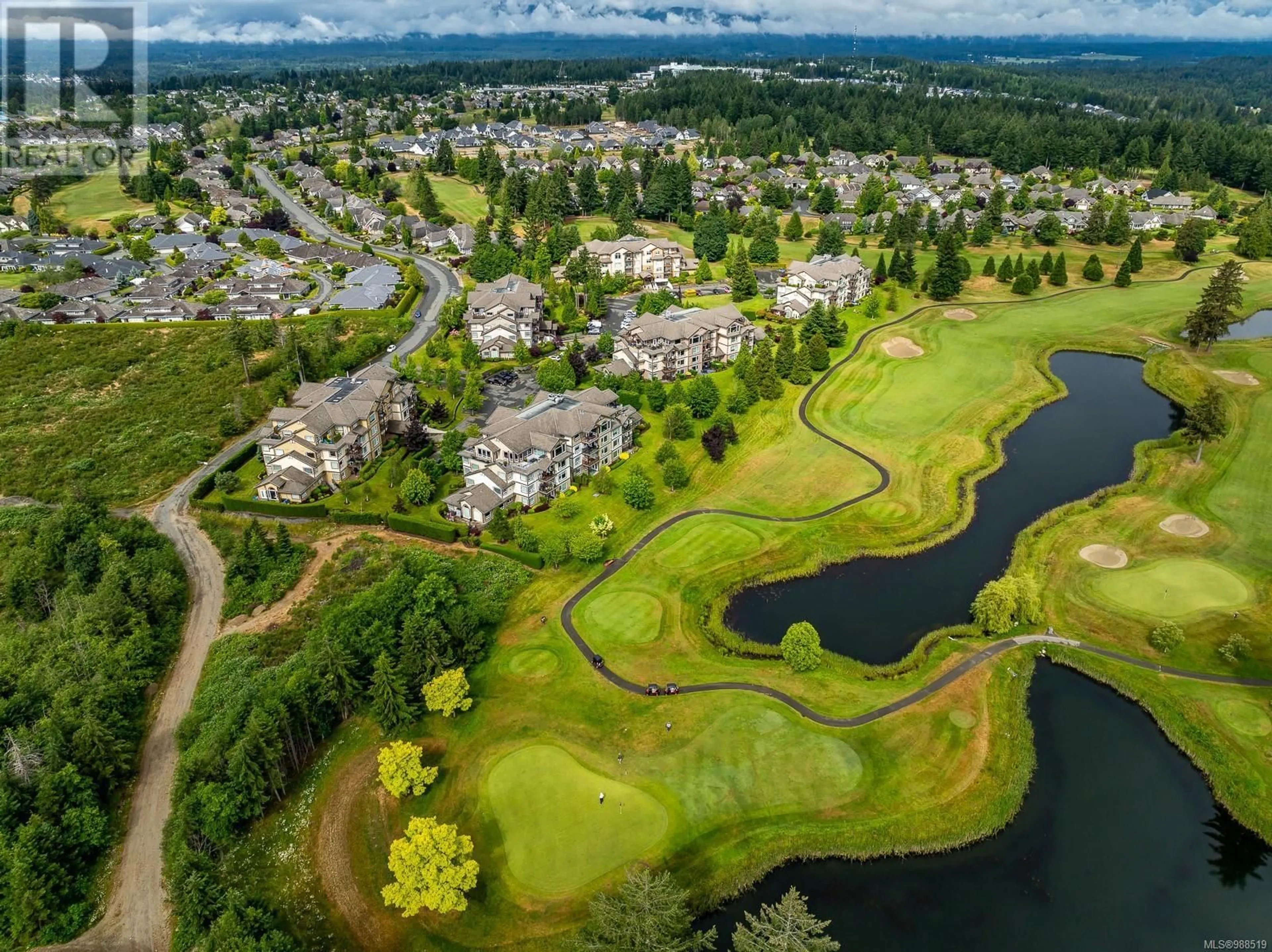 A pic from outside/outdoor area/front of a property/back of a property/a pic from drone, water/lake/river/ocean view for 134 - 3666 ROYAL VISTA WAY, Courtenay British Columbia V9N9X7