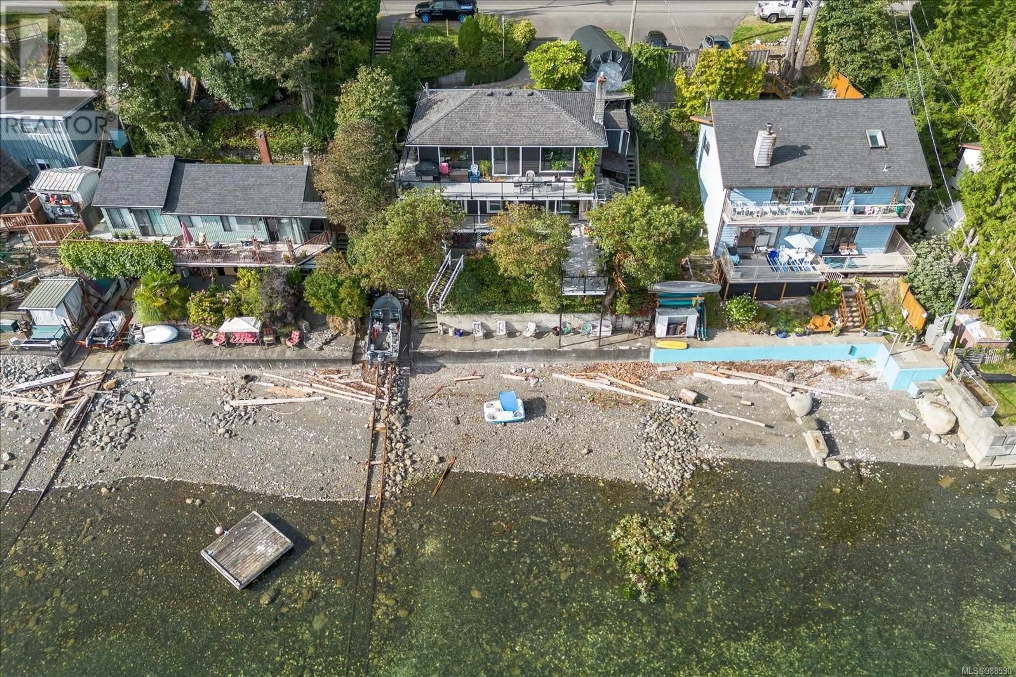 A pic from outside/outdoor area/front of a property/back of a property/a pic from drone, water/lake/river/ocean view for 357 Chemainus Rd, Ladysmith British Columbia V9G1Y1