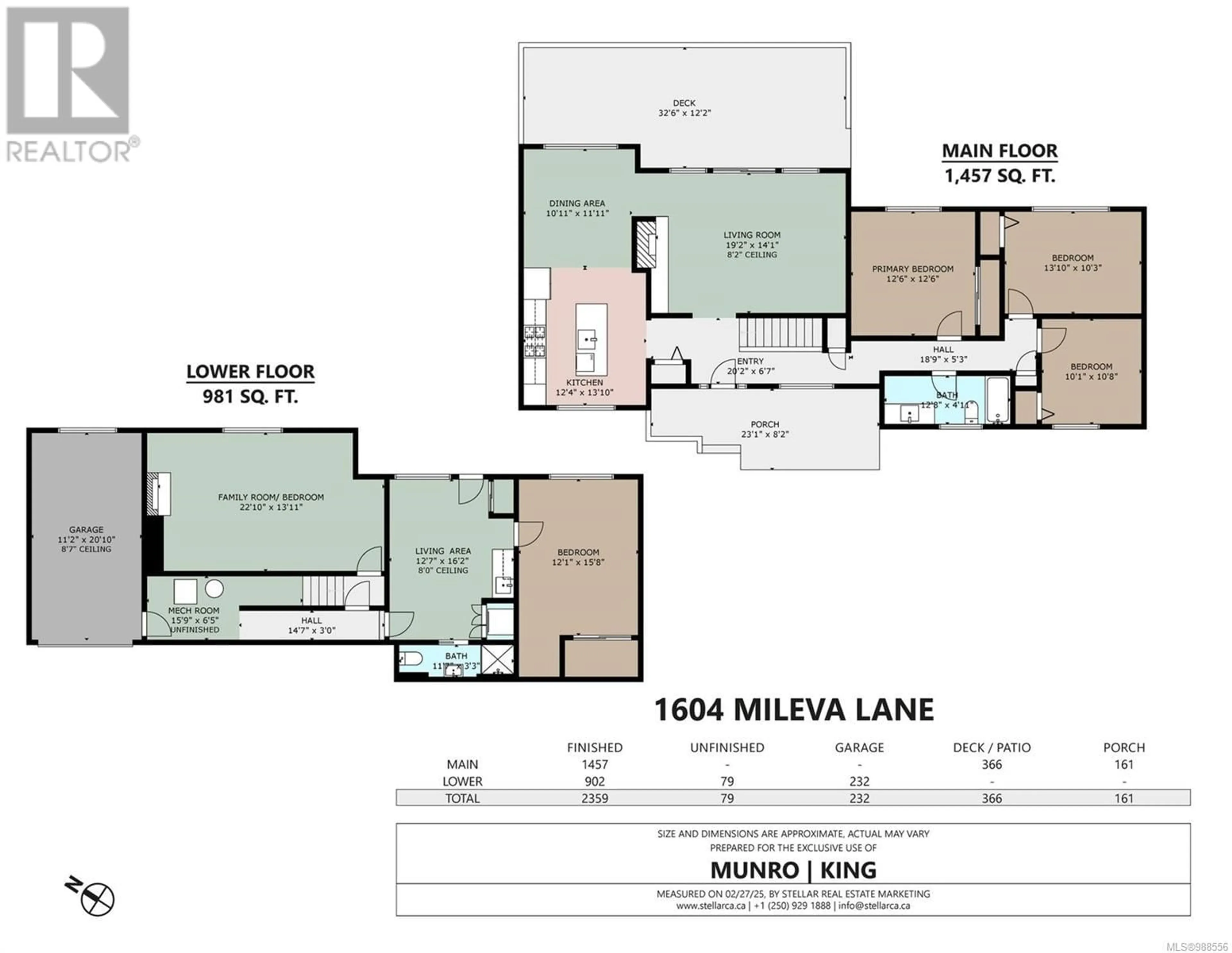 Floor plan for 1604 Mileva Lane, Saanich British Columbia V8N2V5