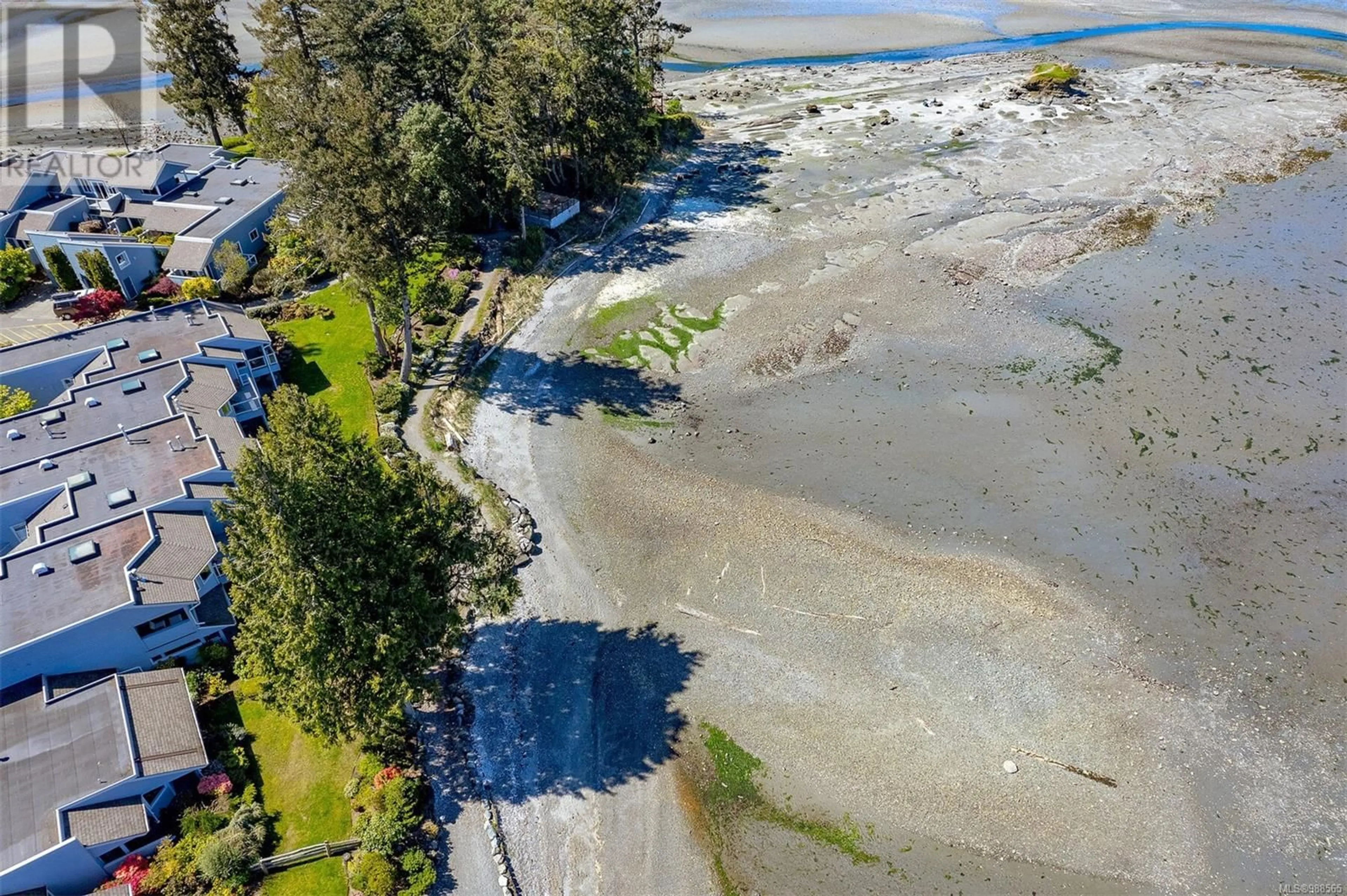 A pic from outside/outdoor area/front of a property/back of a property/a pic from drone, water/lake/river/ocean view for 721 1600 Stroulger Rd, Nanoose Bay British Columbia V9P9B7