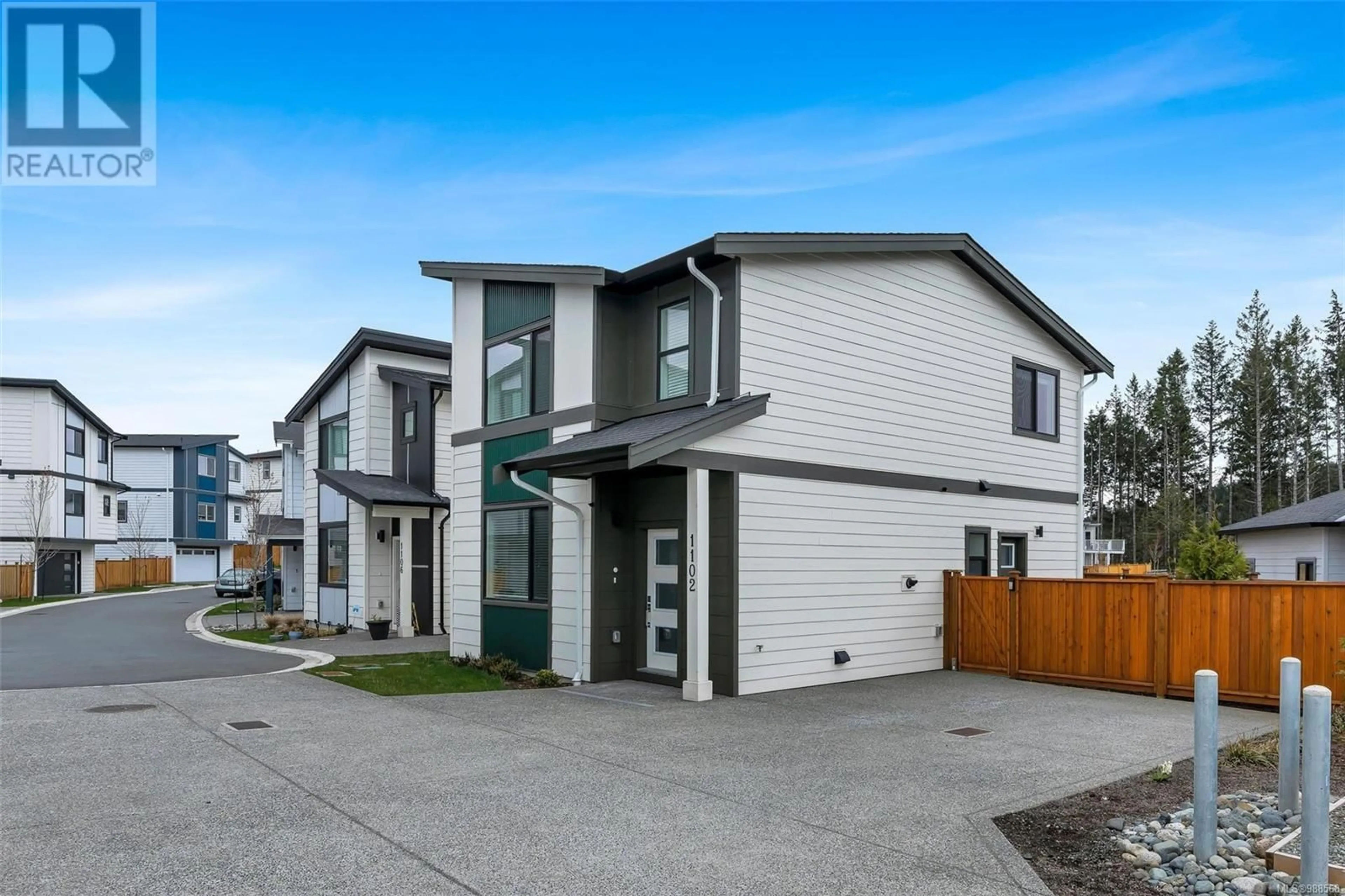 Home with vinyl exterior material, street for 1102 Lira Cres, Langford British Columbia V9B3R6