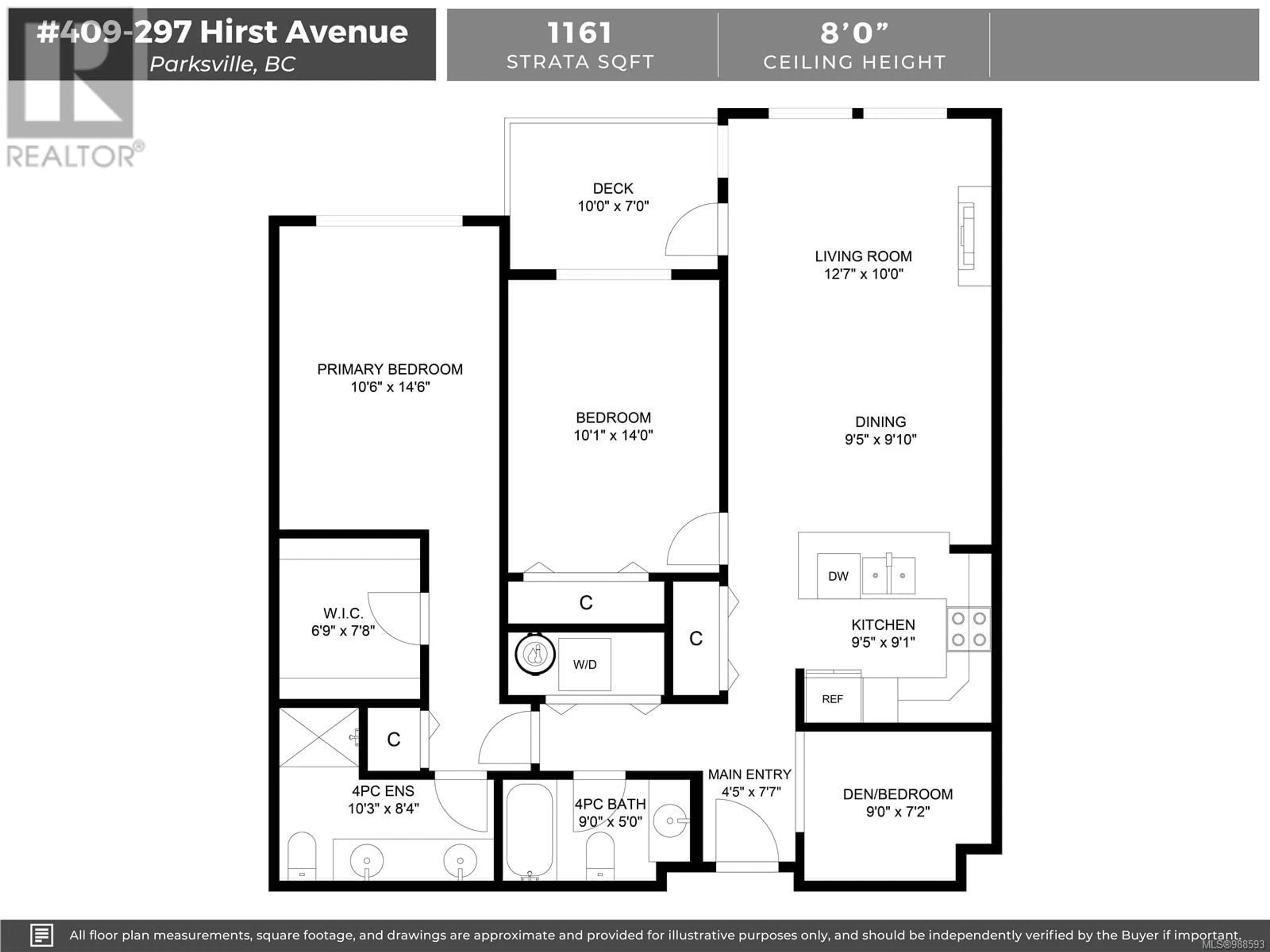 Floor plan for 409 297 Hirst Ave W, Parksville British Columbia V9P0A4