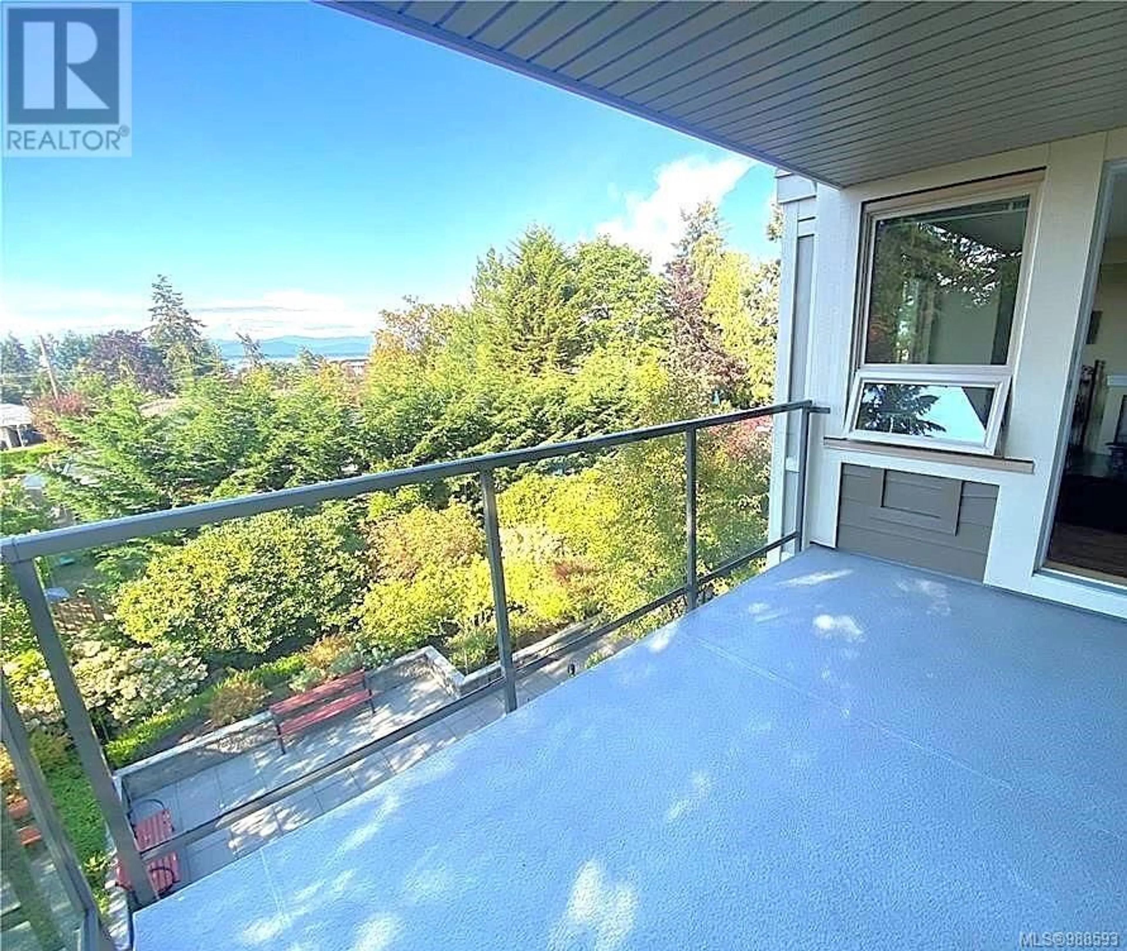 Balcony in the apartment, water/lake/river/ocean view for 409 297 Hirst Ave W, Parksville British Columbia V9P0A4