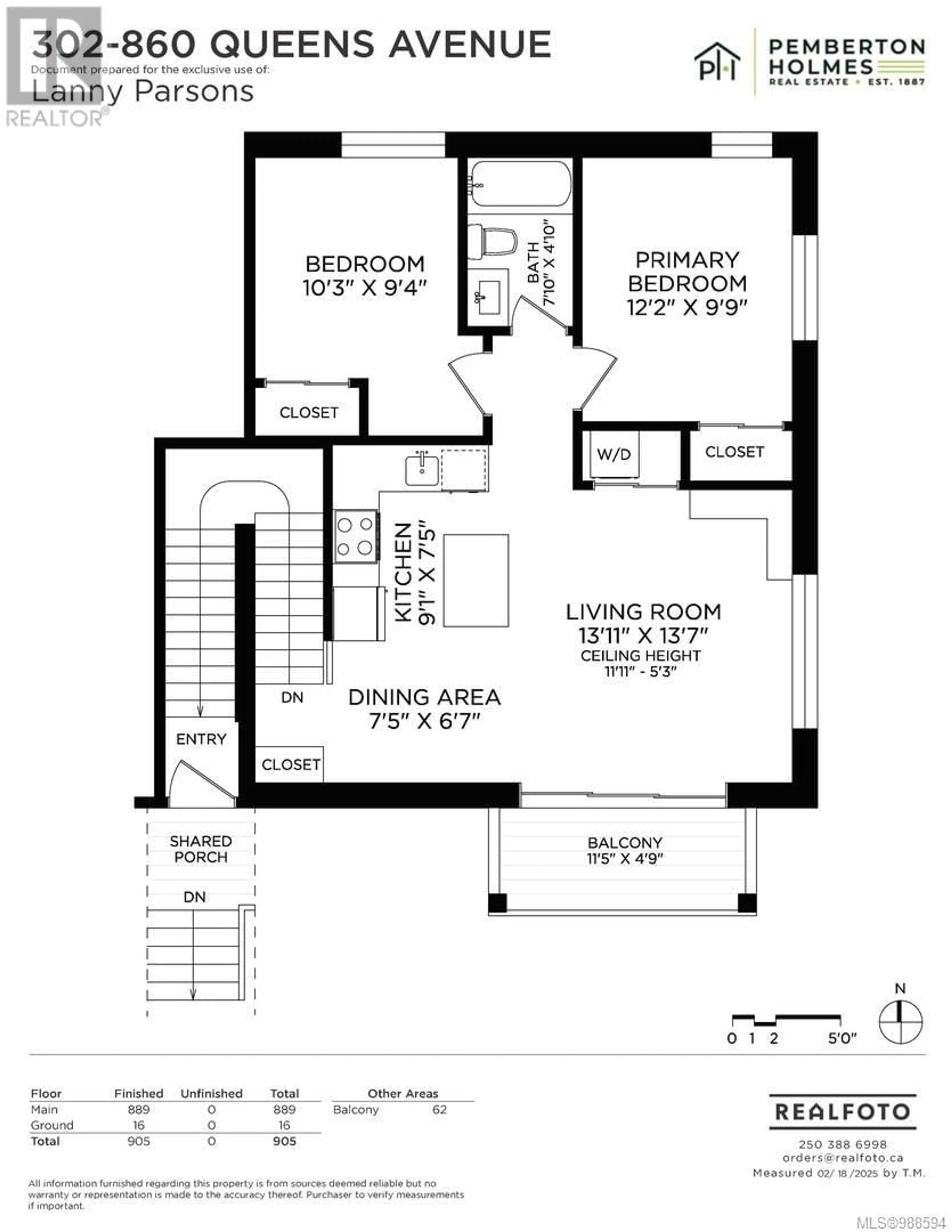 Floor plan for 302 860 Queens Ave, Victoria British Columbia V8T1M5