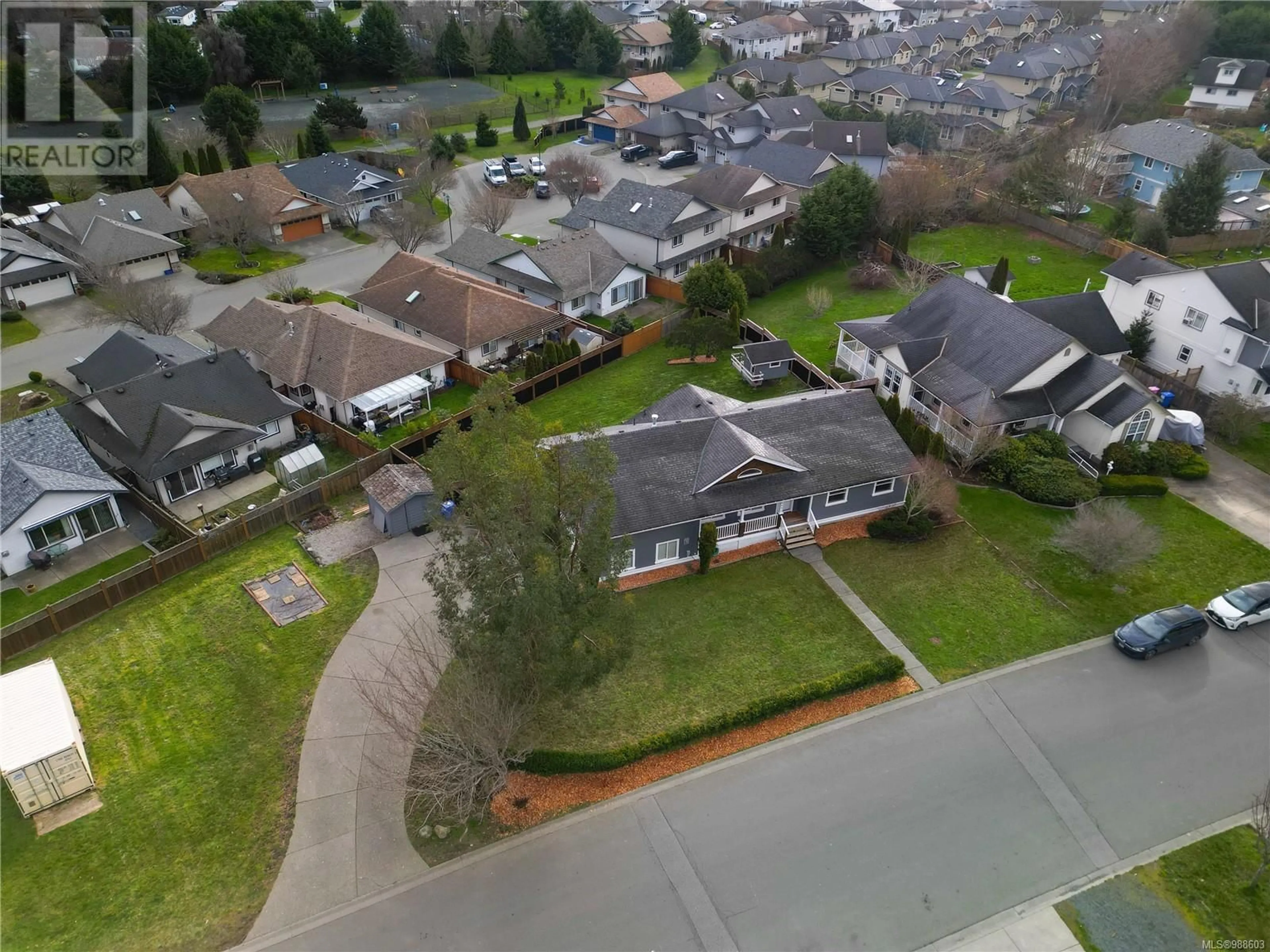 A pic from outside/outdoor area/front of a property/back of a property/a pic from drone, street for 6671 Rhodonite Dr, Sooke British Columbia V9Z0L5