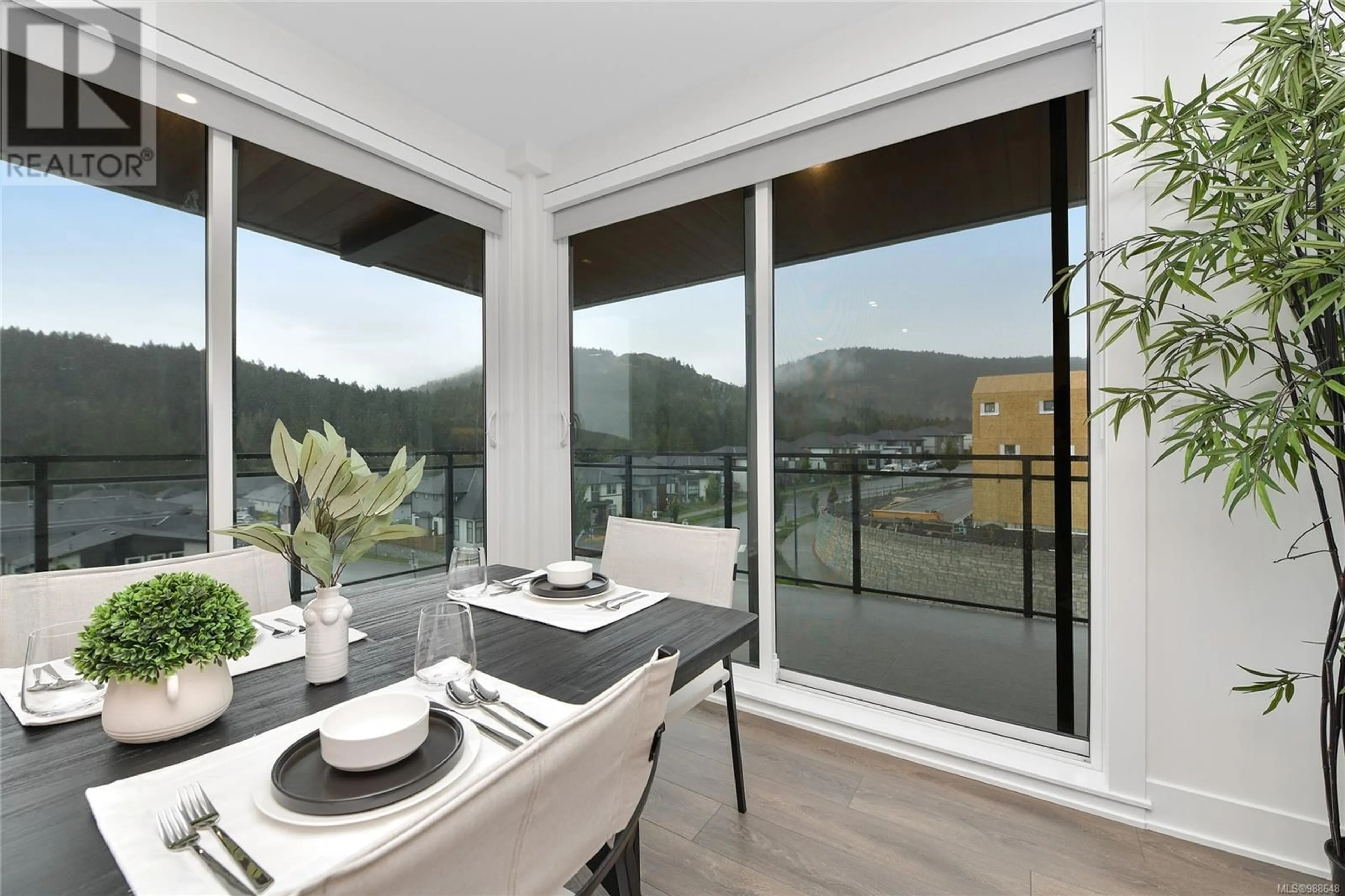 Dining room, wood/laminate floor for 302 1114 Samar Cres, Langford British Columbia V9B7C5