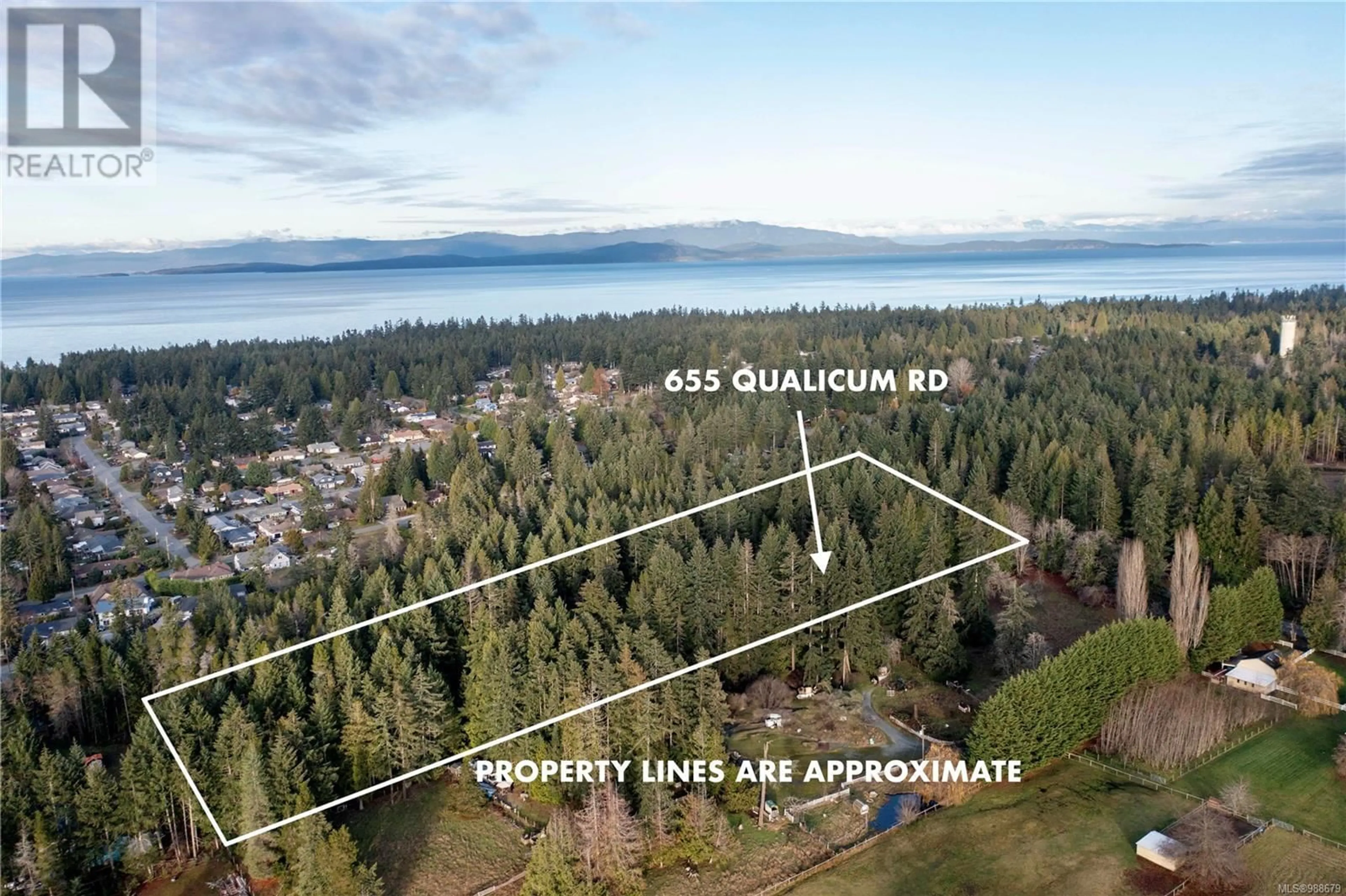 A pic from outside/outdoor area/front of a property/back of a property/a pic from drone, water/lake/river/ocean view for 655 Qualicum Rd, Qualicum Beach British Columbia V9K1M4