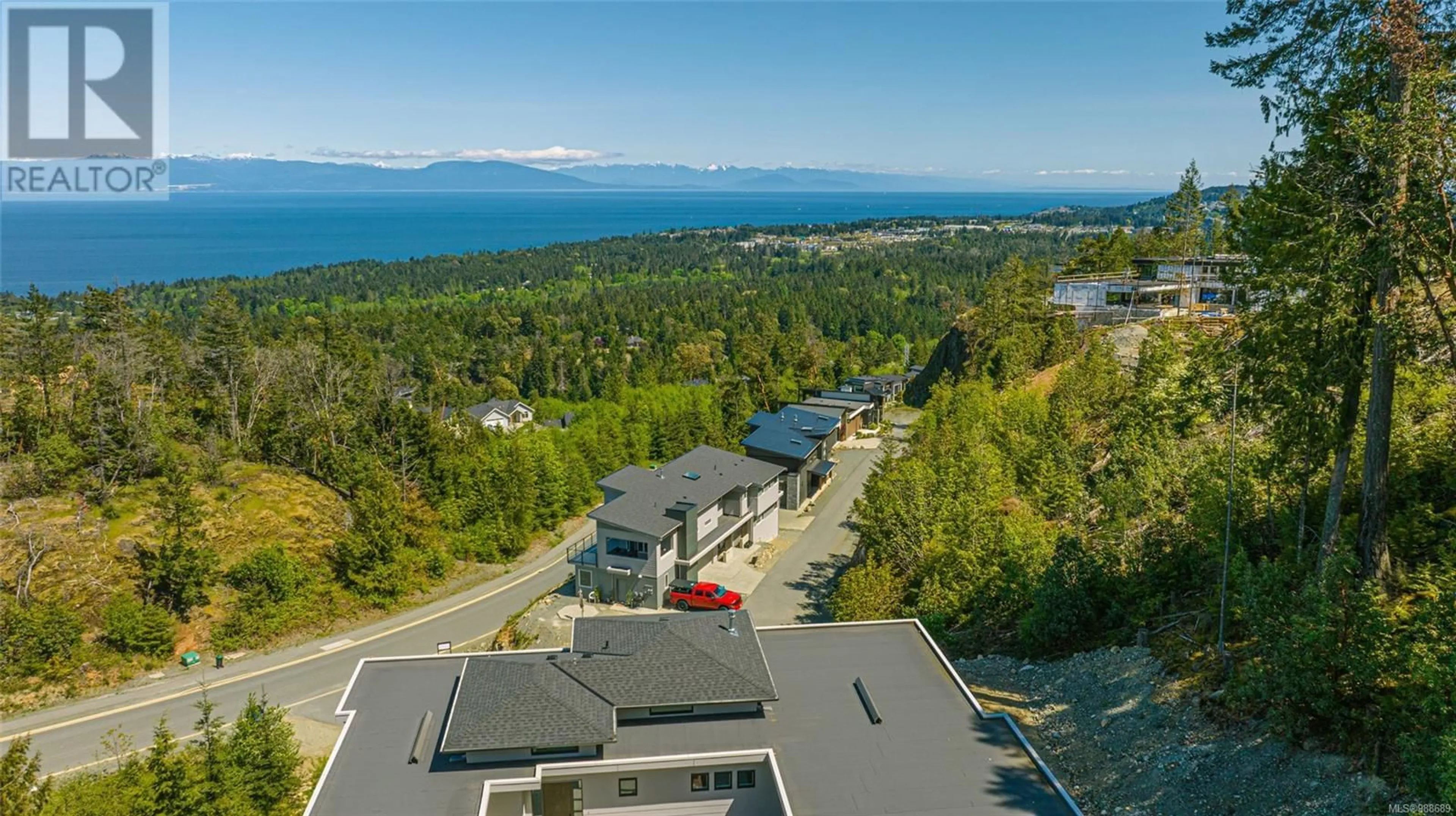 A pic from outside/outdoor area/front of a property/back of a property/a pic from drone, water/lake/river/ocean view for 7455 Copley Ridge Dr, Lantzville British Columbia V0R2H0