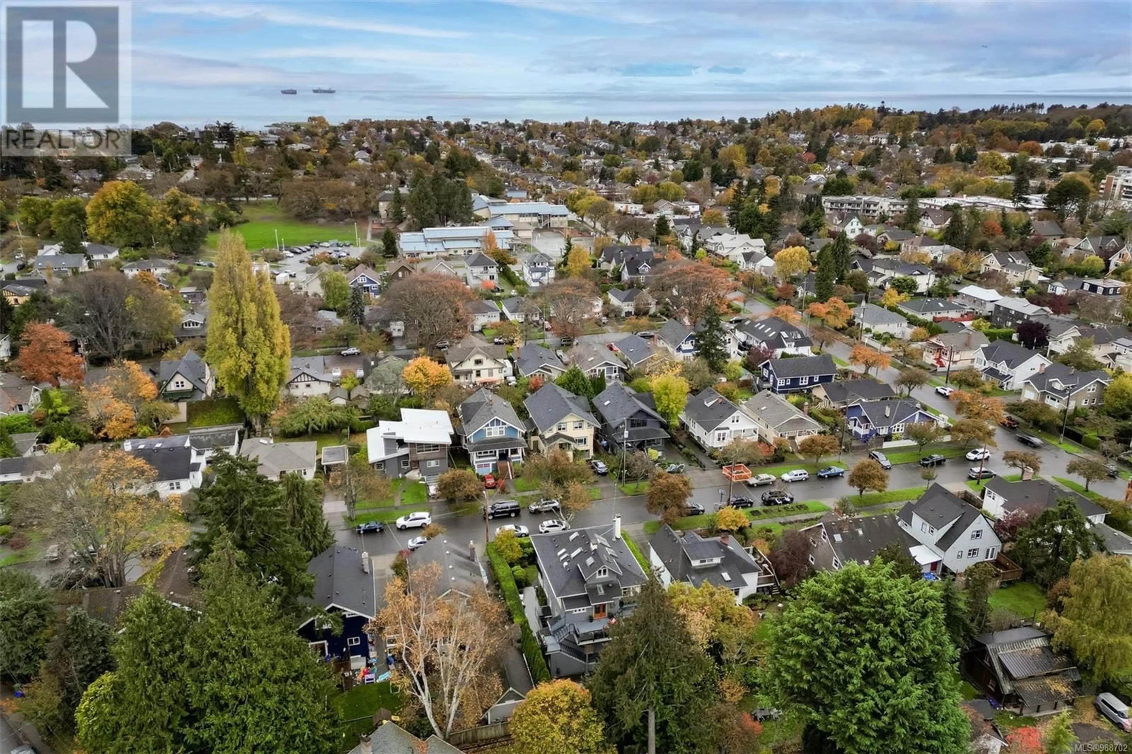 A pic from outside/outdoor area/front of a property/back of a property/a pic from drone, street for 1330 Minto St, Victoria British Columbia V8S1P4