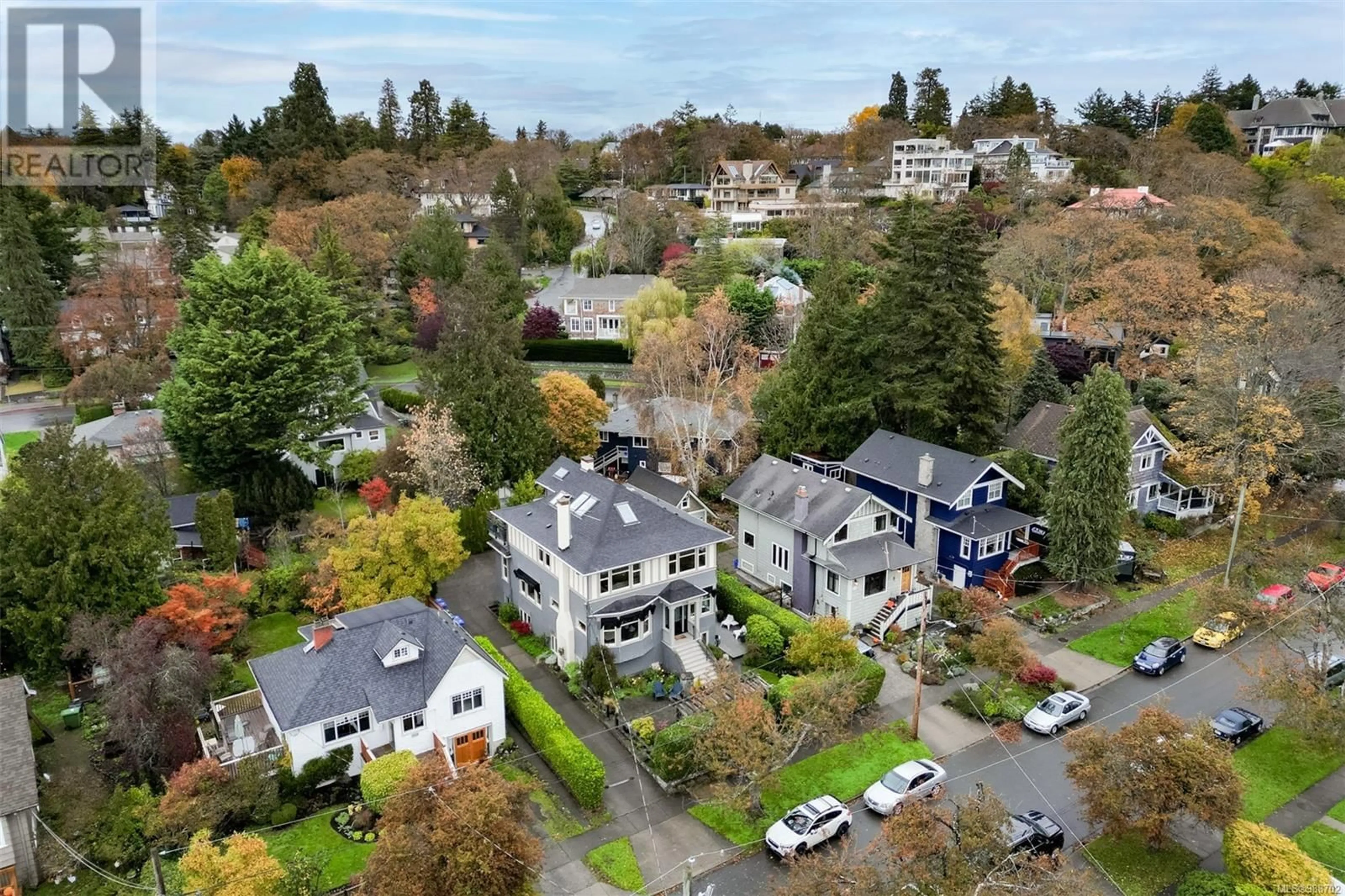 A pic from outside/outdoor area/front of a property/back of a property/a pic from drone, street for 1330 Minto St, Victoria British Columbia V8S1P4