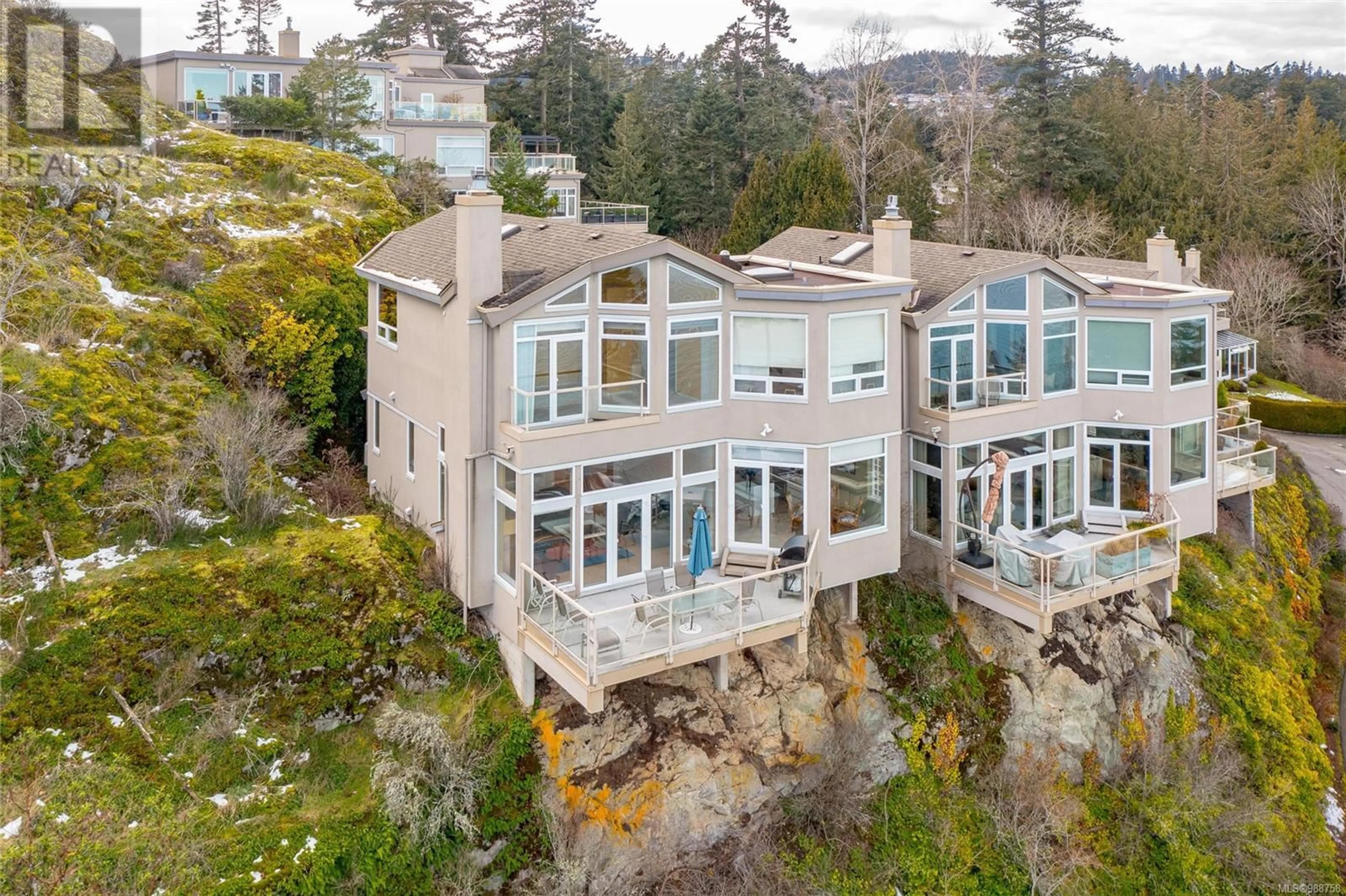 A pic from outside/outdoor area/front of a property/back of a property/a pic from drone, water/lake/river/ocean view for 9 - 4771 CORDOVA BAY ROAD, Saanich British Columbia V9Y2J7
