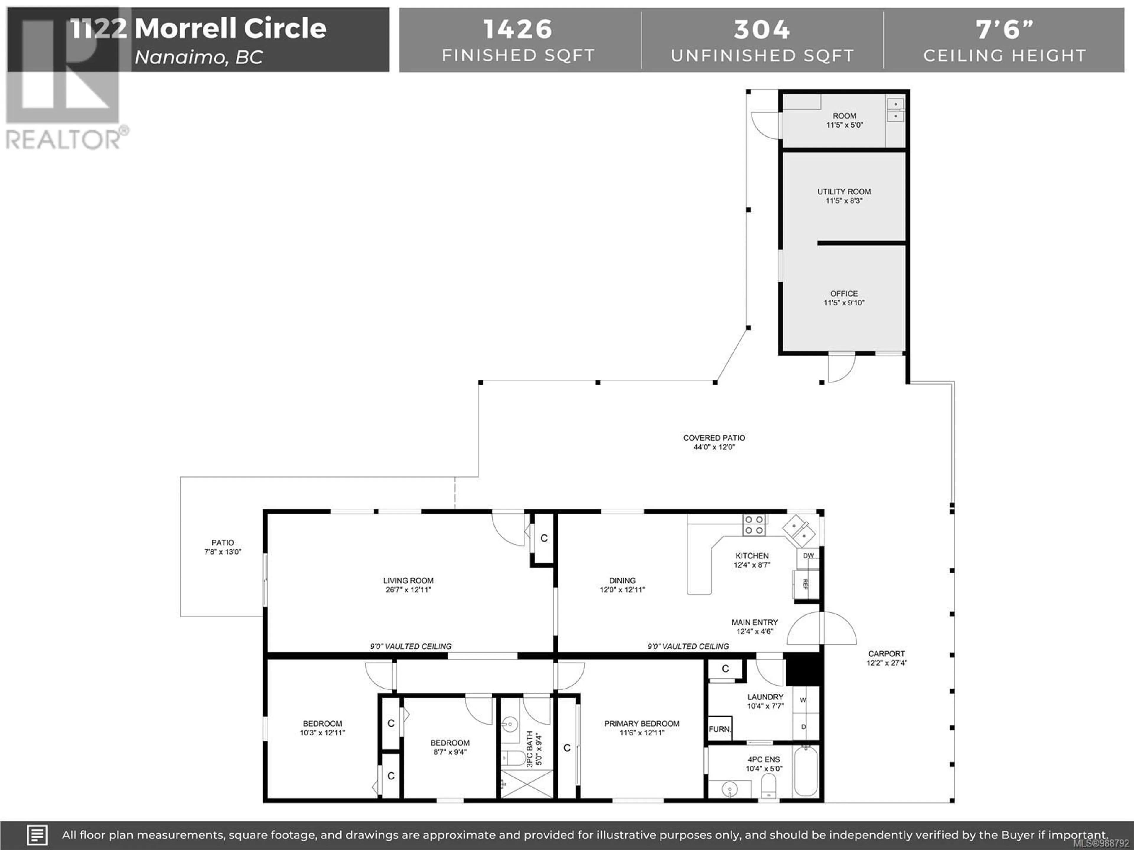 Floor plan for 55 1122 Morrell Cir, Nanaimo British Columbia V9R6K6