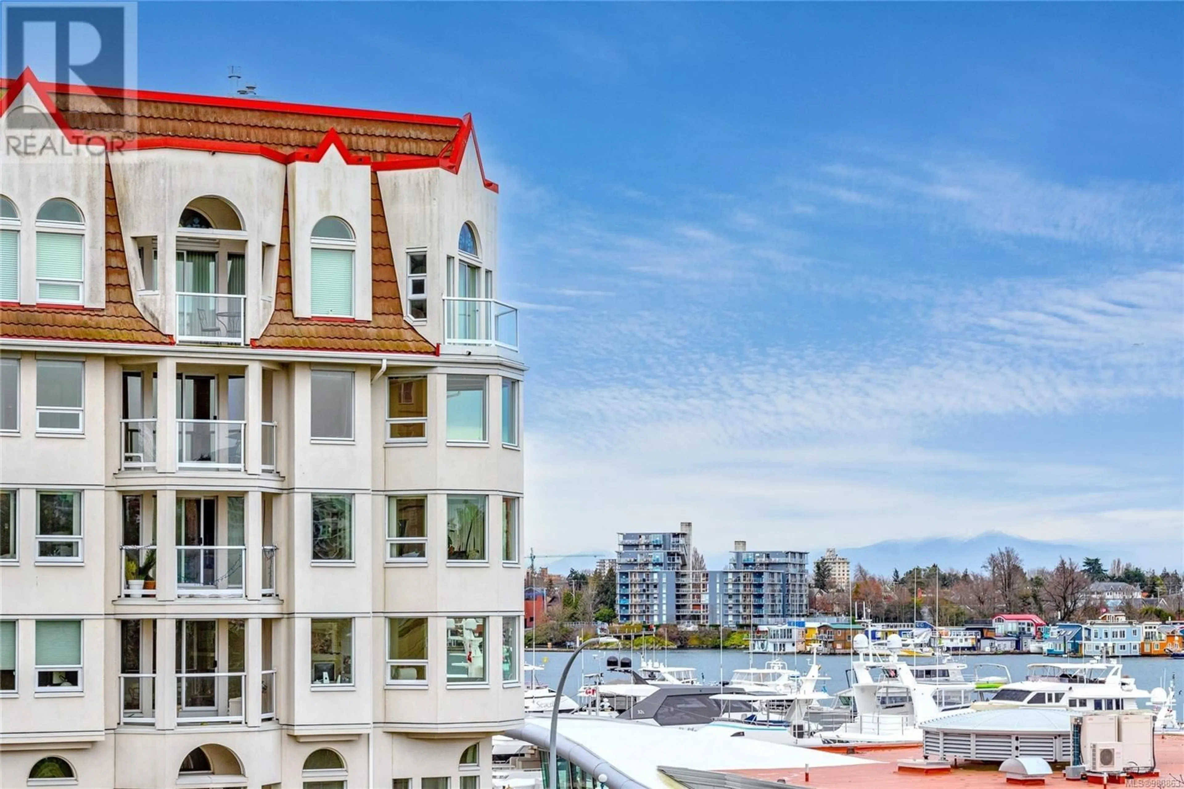 Balcony in the apartment, city buildings view from balcony for 405 11 Cooperage Pl, Victoria British Columbia V9A7J9