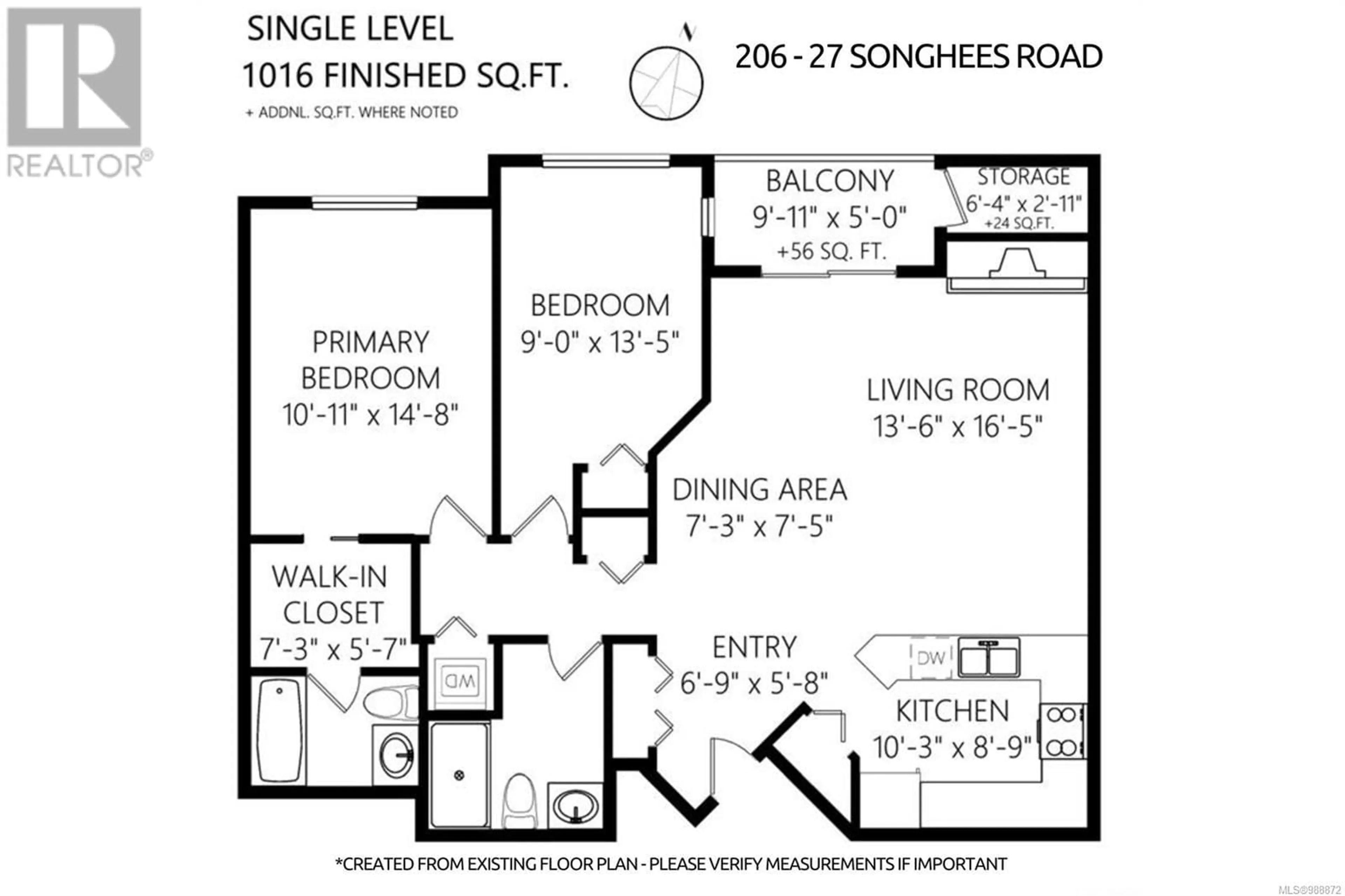 Floor plan for 206 - 27 SONGHEES ROAD, Victoria British Columbia V9A7M6