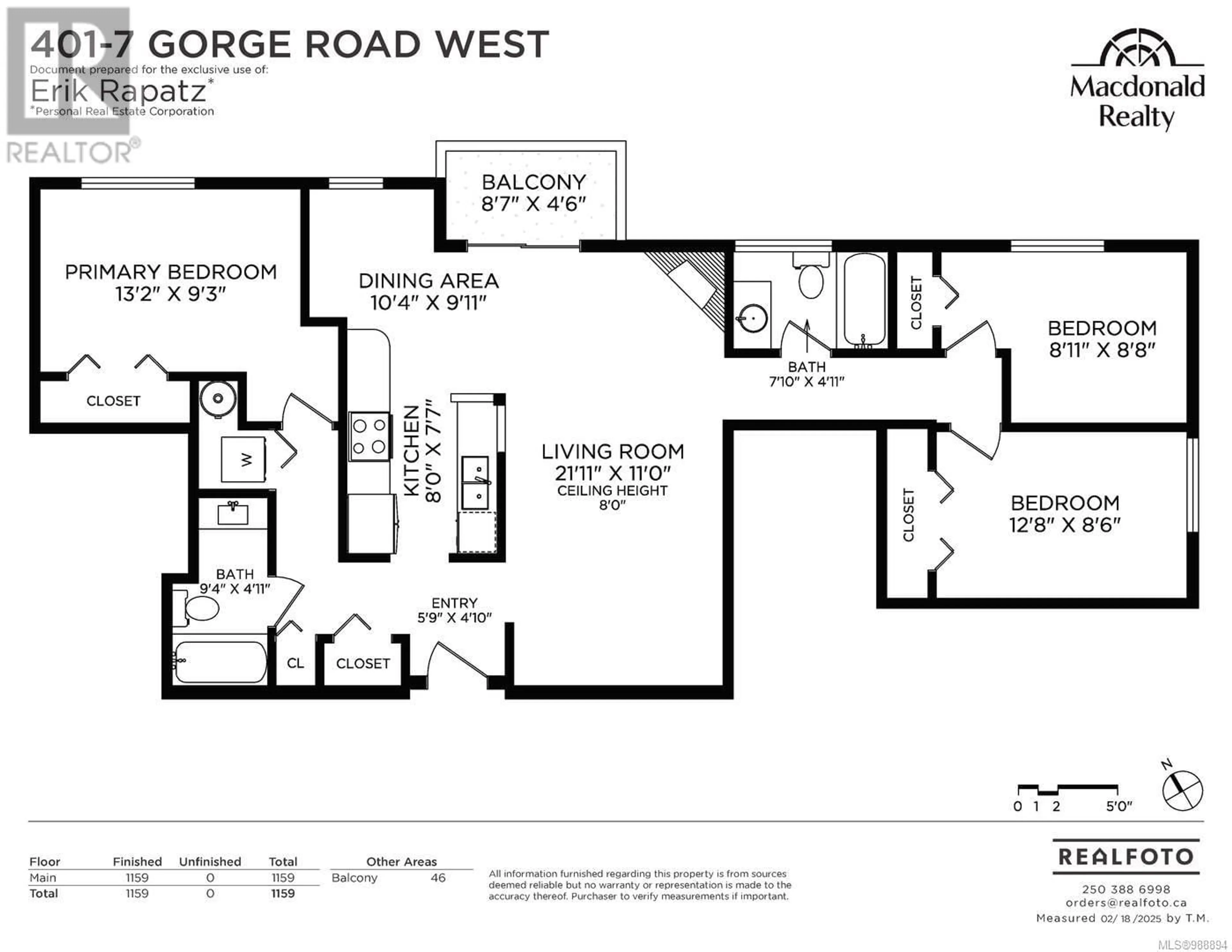 Floor plan for 401 7 Gorge Rd W, Saanich British Columbia V9A1L9