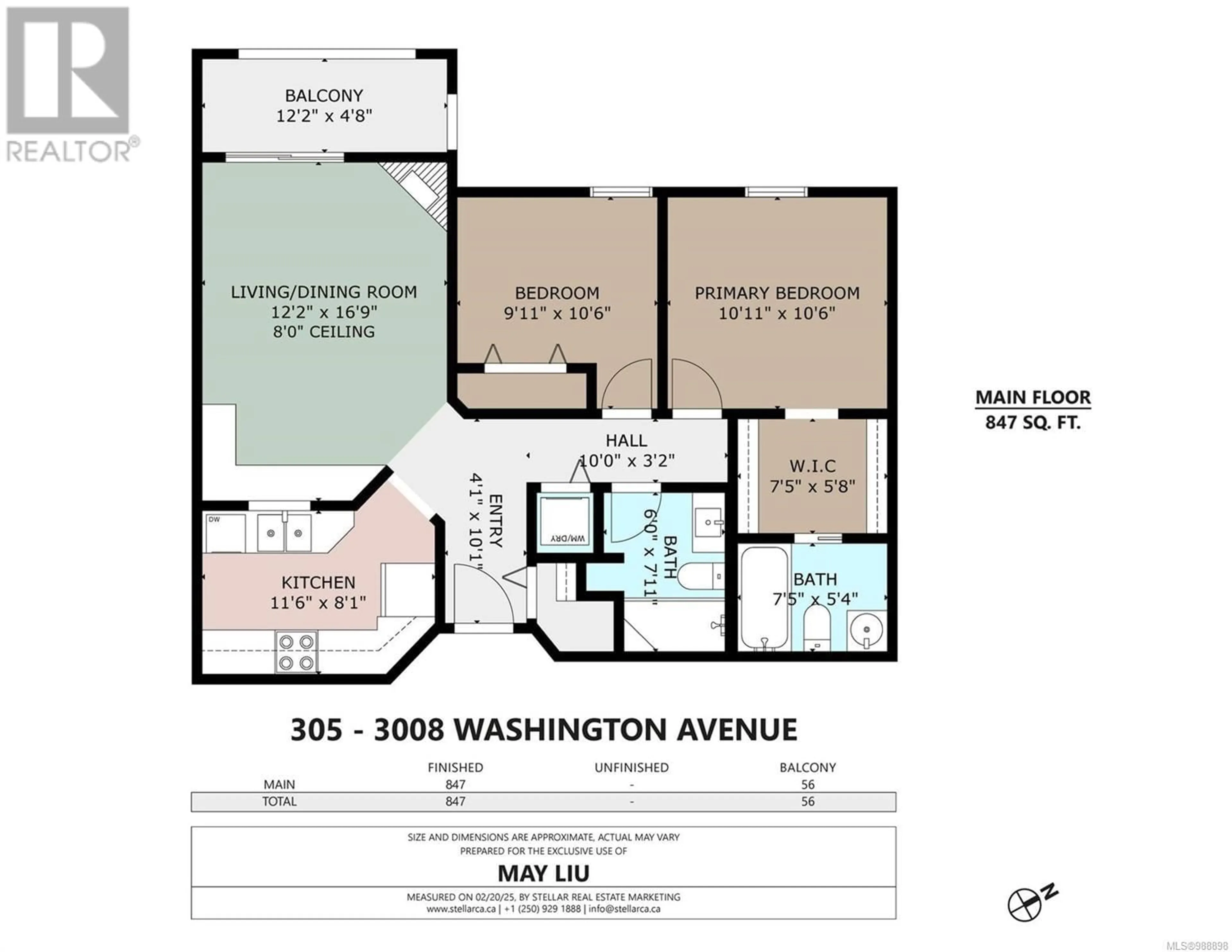 Floor plan for 305 3008 Washington Ave, Victoria British Columbia V9A1P6