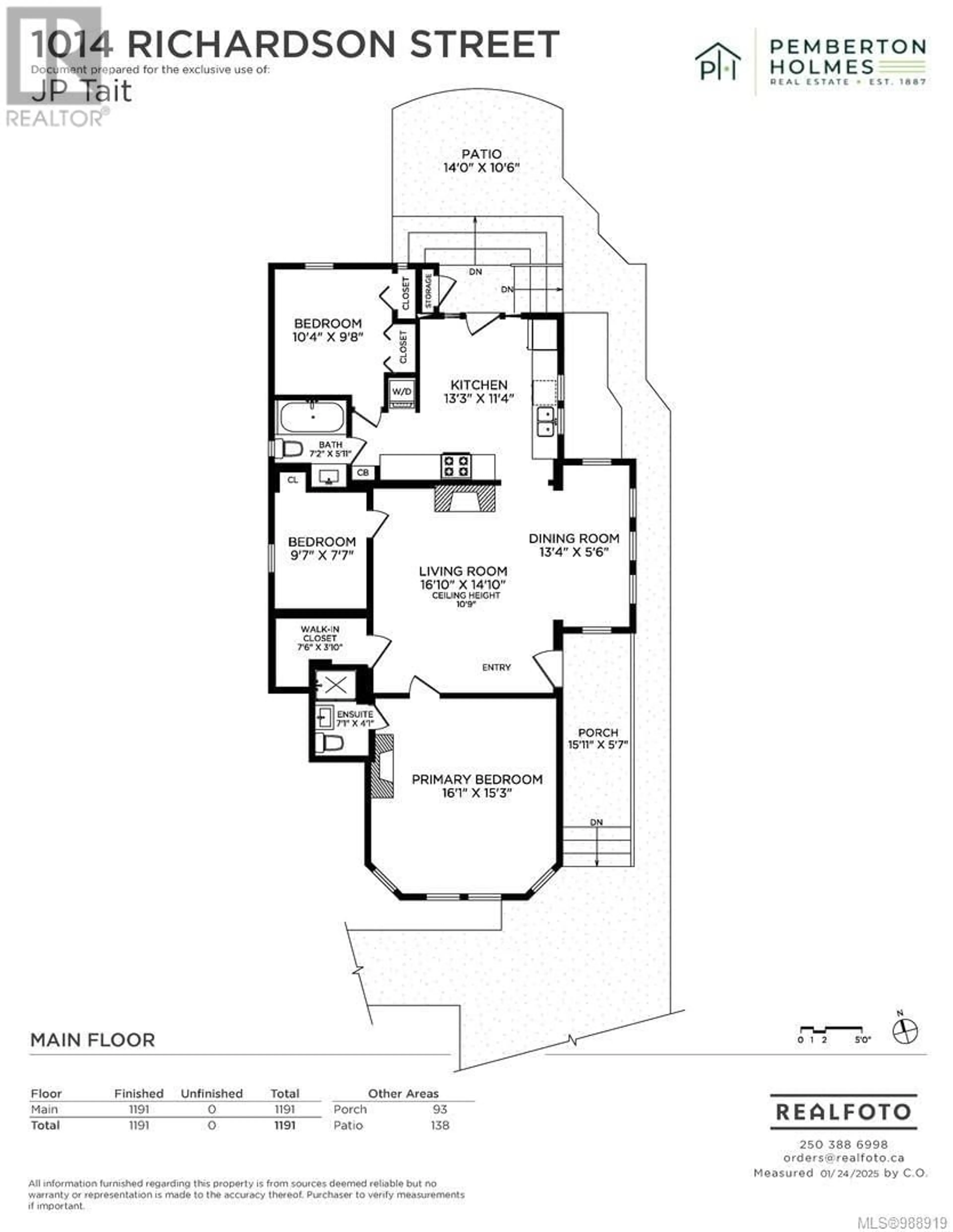Floor plan for 1014 RICHARDSON STREET, Victoria British Columbia V8V3C5