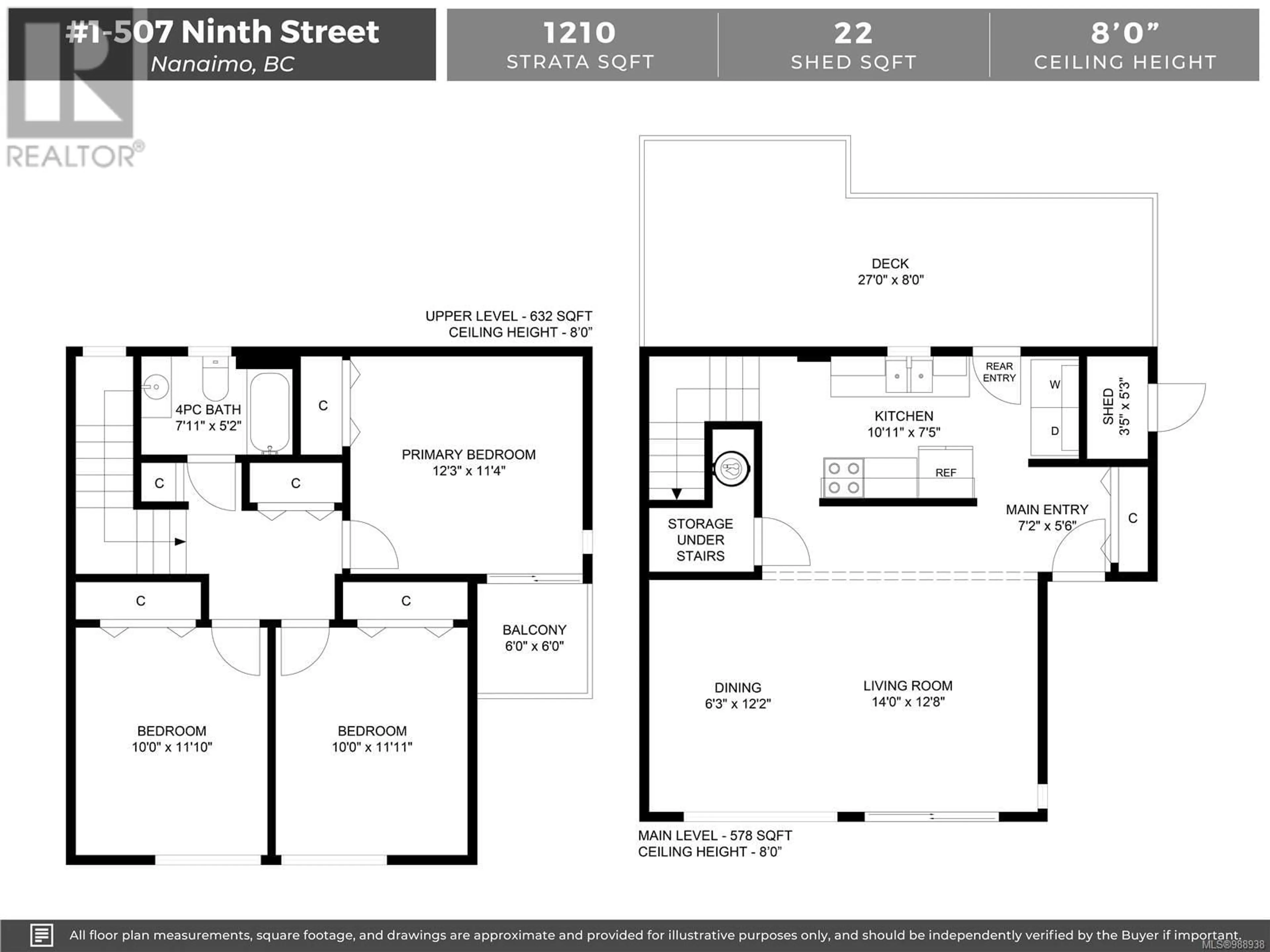 Floor plan for 1 507 Ninth St, Nanaimo British Columbia V9R1A8