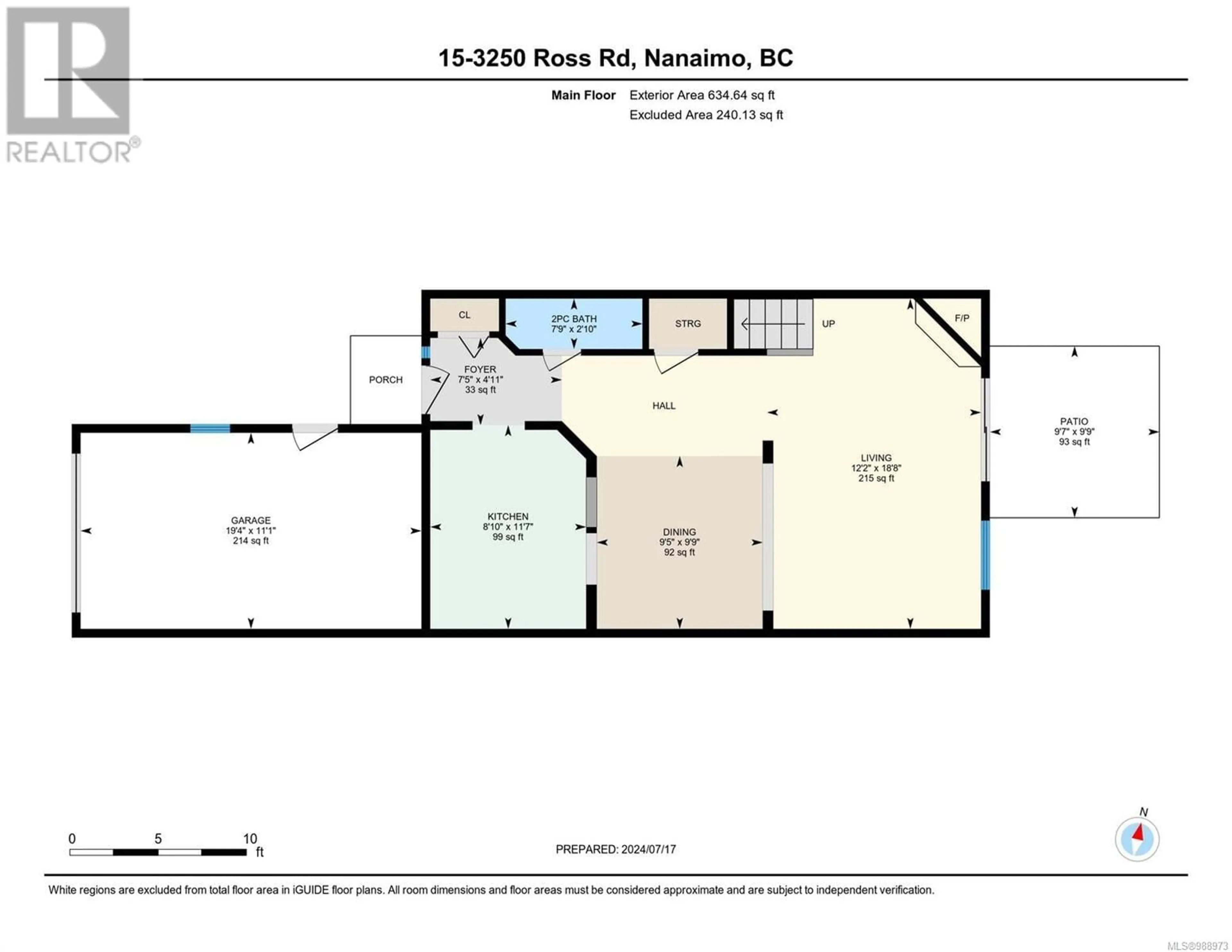 Floor plan for 15 - 3250 ROSS ROAD, Nanaimo British Columbia V9T2S4