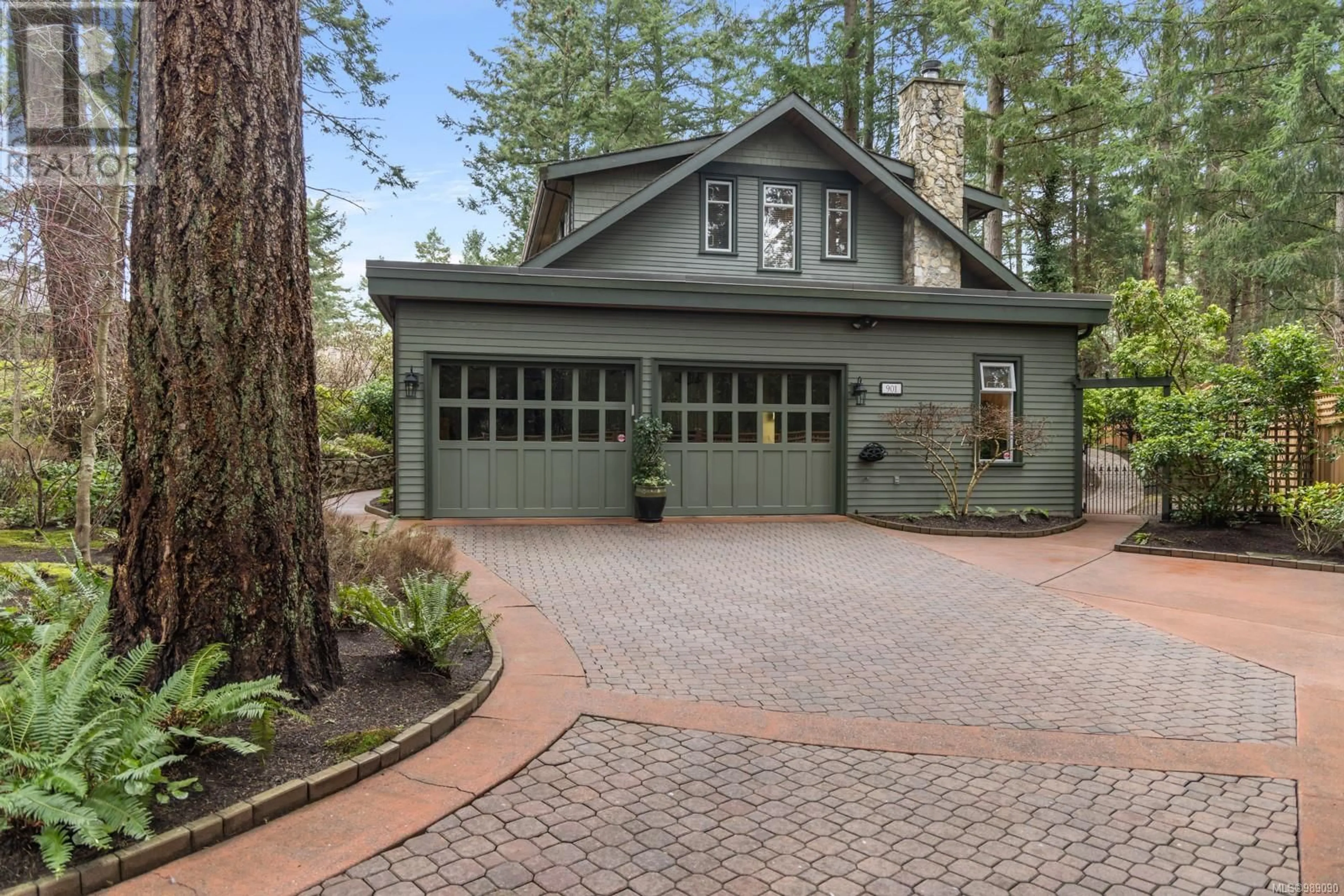 Home with brick exterior material, street for 901 Matticks Wood Lane, Saanich British Columbia V8Y3H6