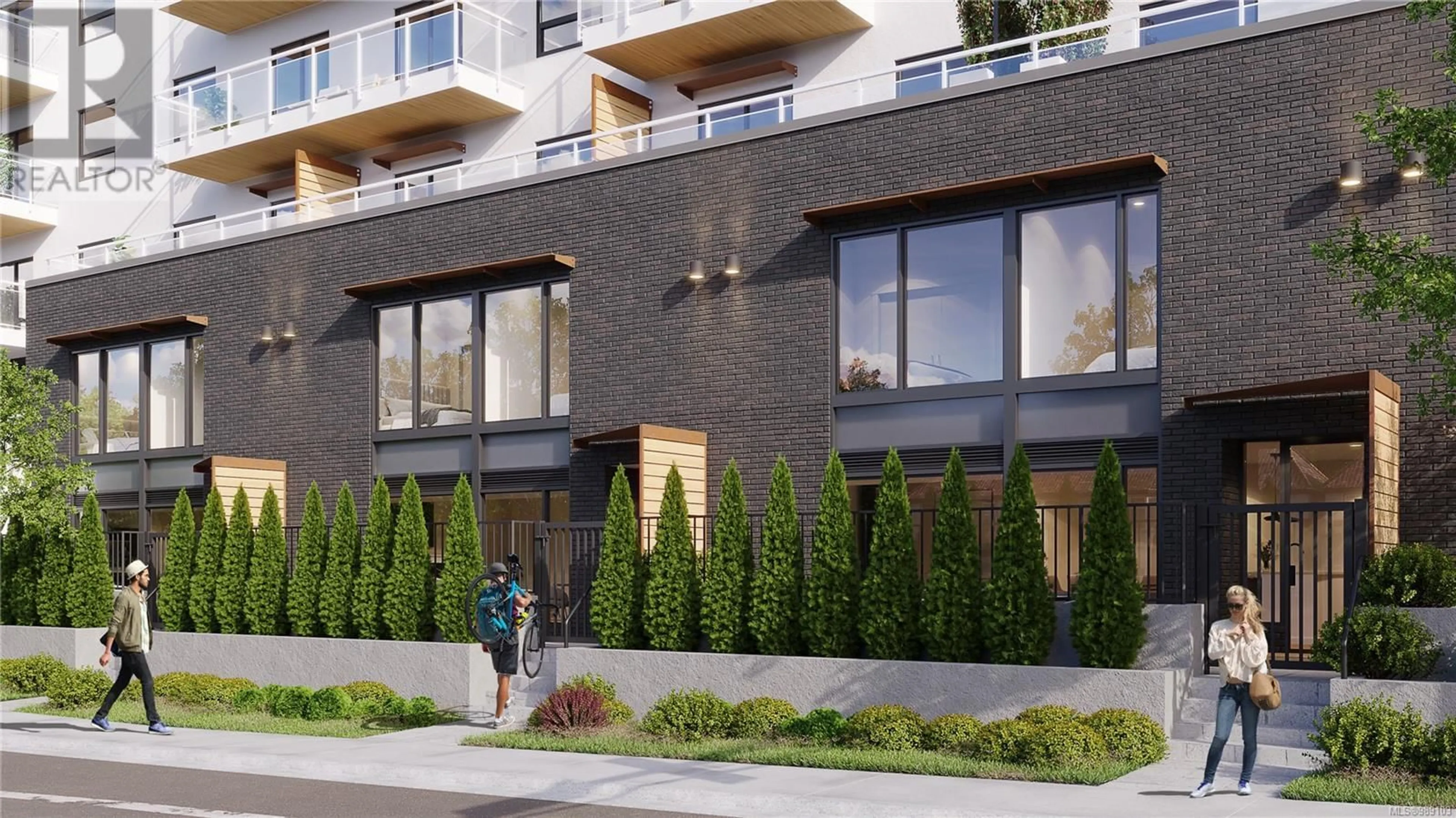 Home with brick exterior material, street for TH1 - 1102 ESQUIMALT ROAD, Esquimalt British Columbia V9A6A1