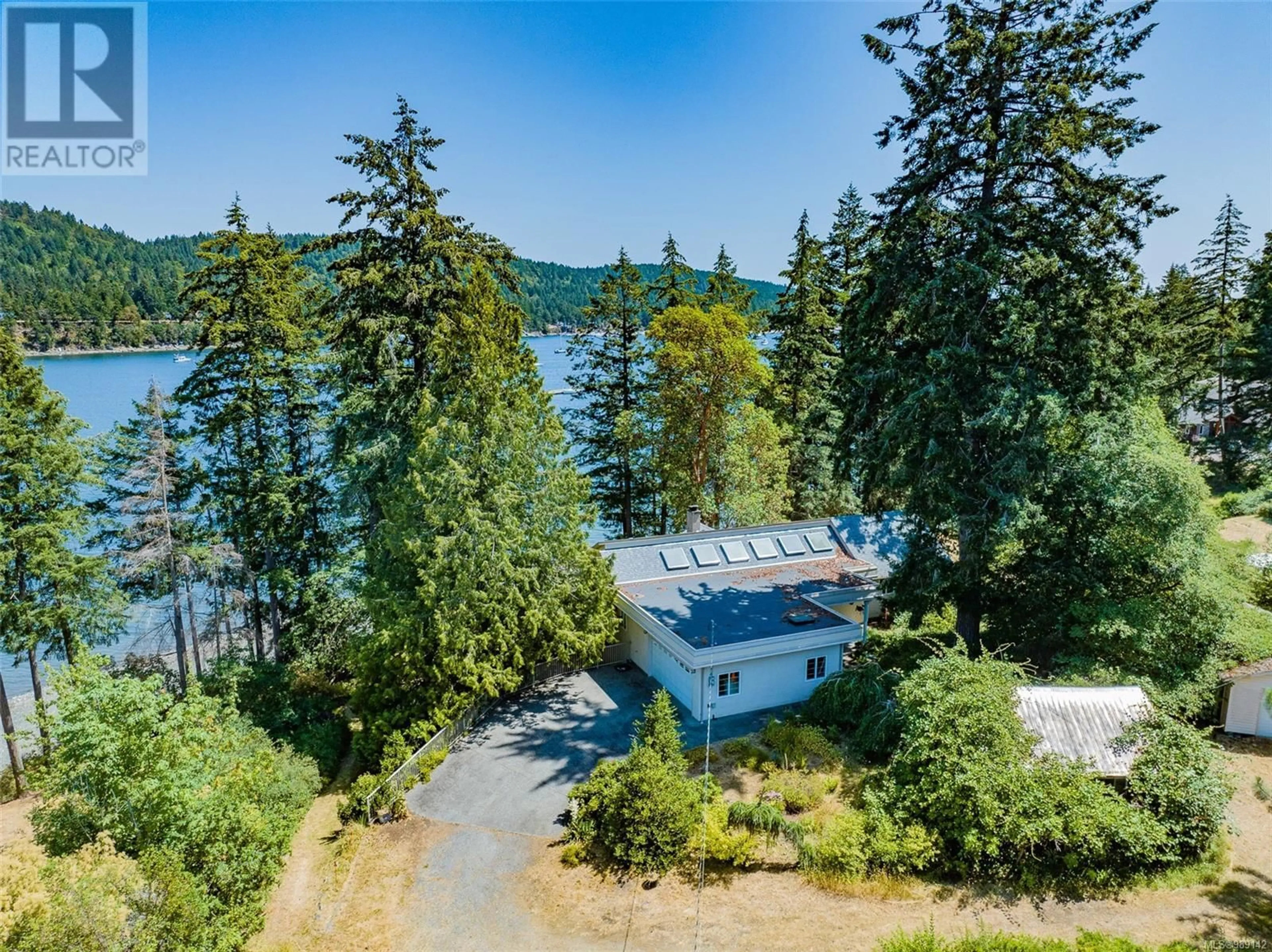 A pic from outside/outdoor area/front of a property/back of a property/a pic from drone, water/lake/river/ocean view for 5030 Limberis Dr, Ladysmith British Columbia V9G1M6