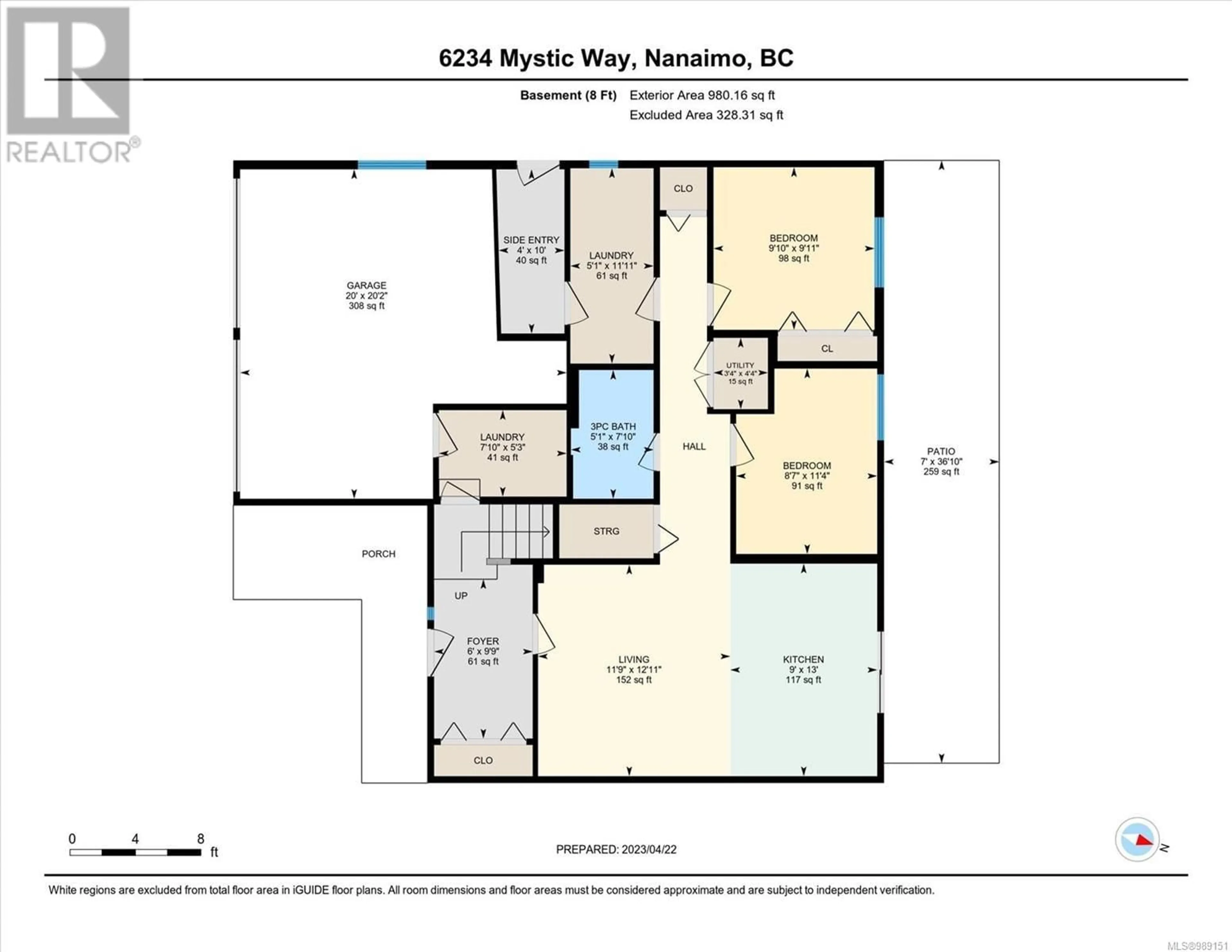 Floor plan for 6234 MYSTIC WAY, Nanaimo British Columbia V9V1L3