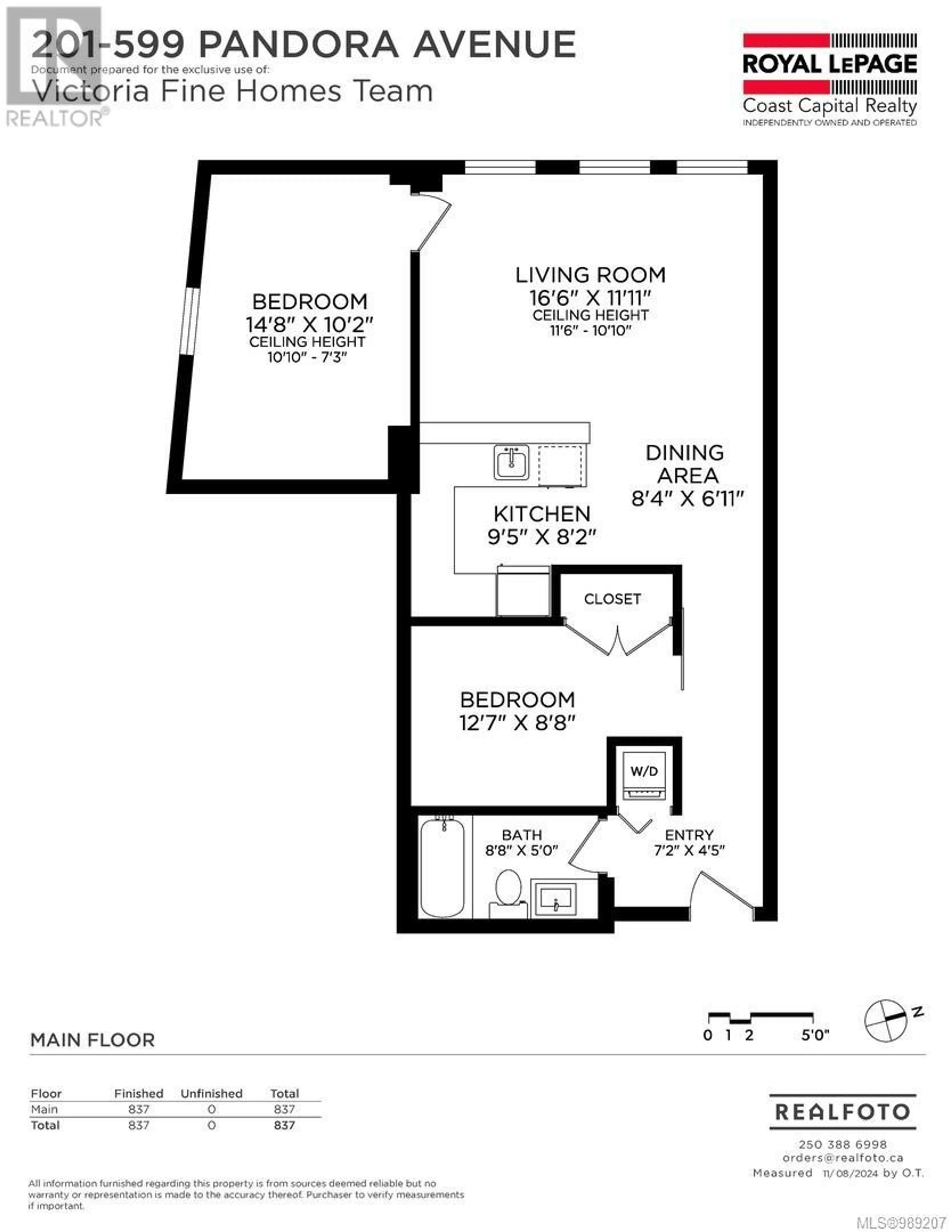 Floor plan for 201 599 Pandora Ave, Victoria British Columbia V8W1N5