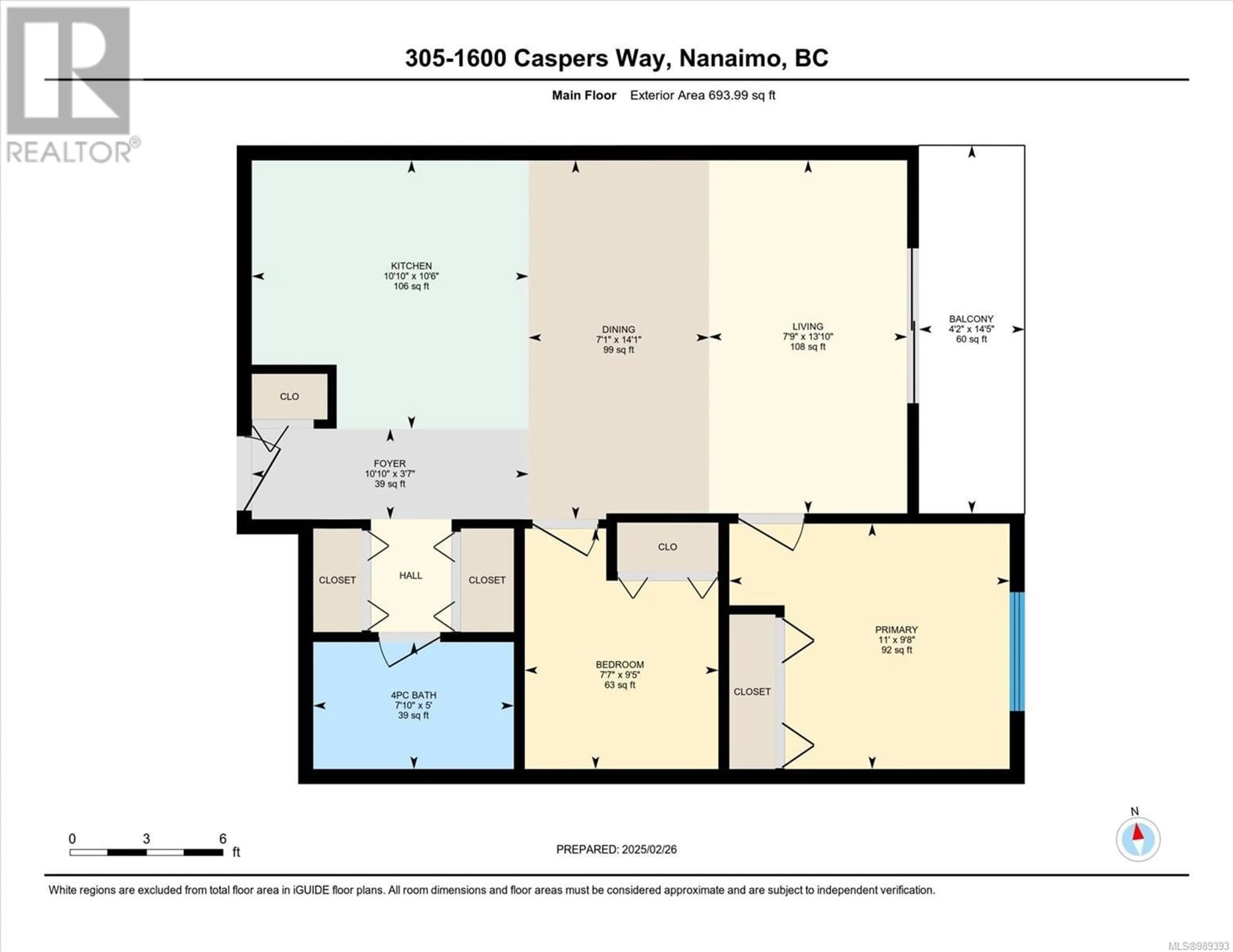 Floor plan for 305 1600 Caspers Way, Nanaimo British Columbia V9S1K1