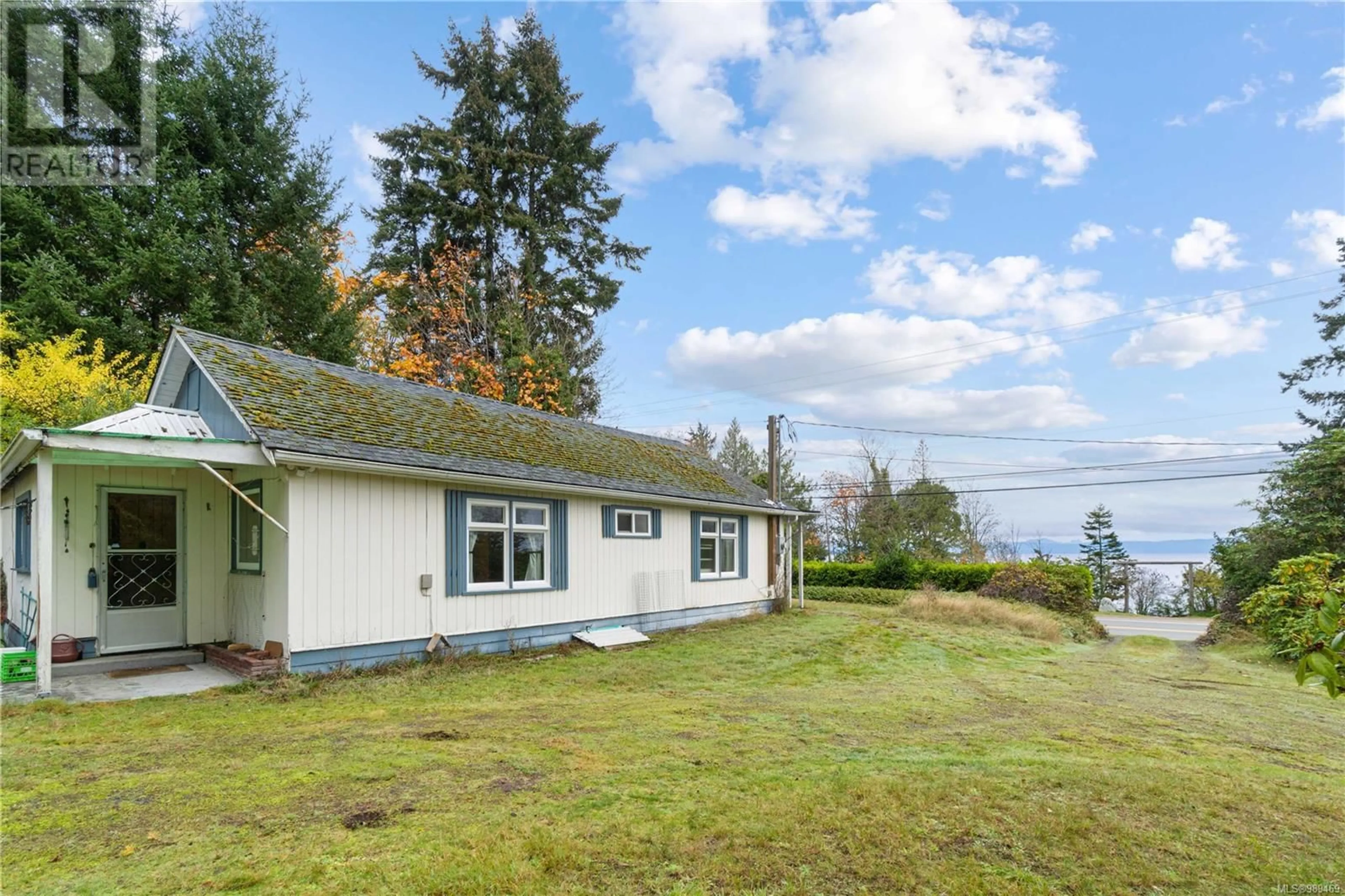 A pic from outside/outdoor area/front of a property/back of a property/a pic from drone, water/lake/river/ocean view for 6850 Island Hwy W, Bowser British Columbia V0R1G0