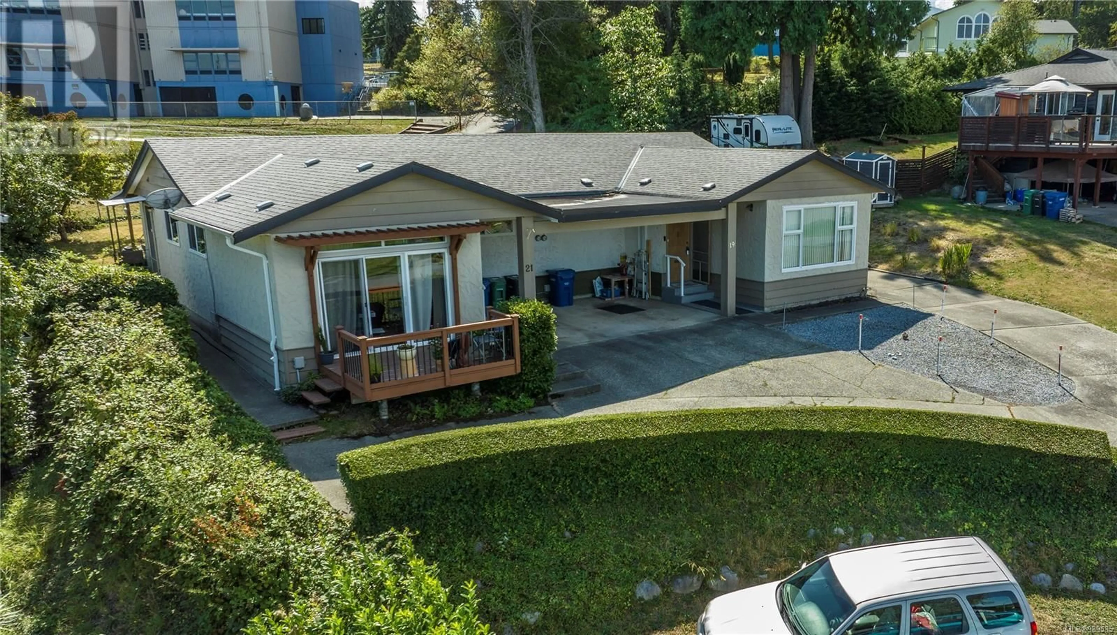 A pic from outside/outdoor area/front of a property/back of a property/a pic from drone, street for 19-21 CILAIRE DRIVE, Nanaimo British Columbia V9S3C9