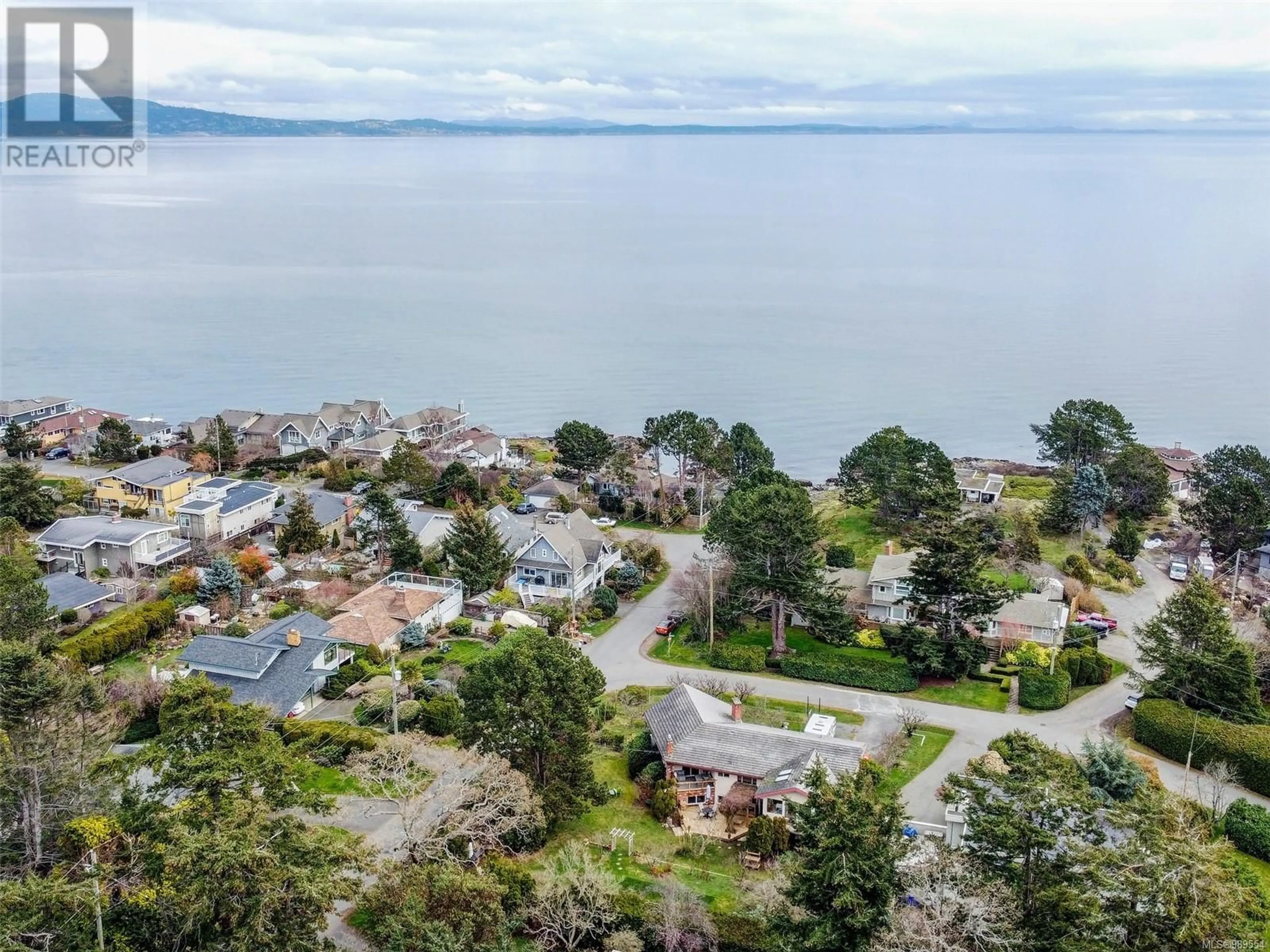 A pic from outside/outdoor area/front of a property/back of a property/a pic from drone, water/lake/river/ocean view for 3990 Smugglers Cove Rd, Saanich British Columbia V8N4M2