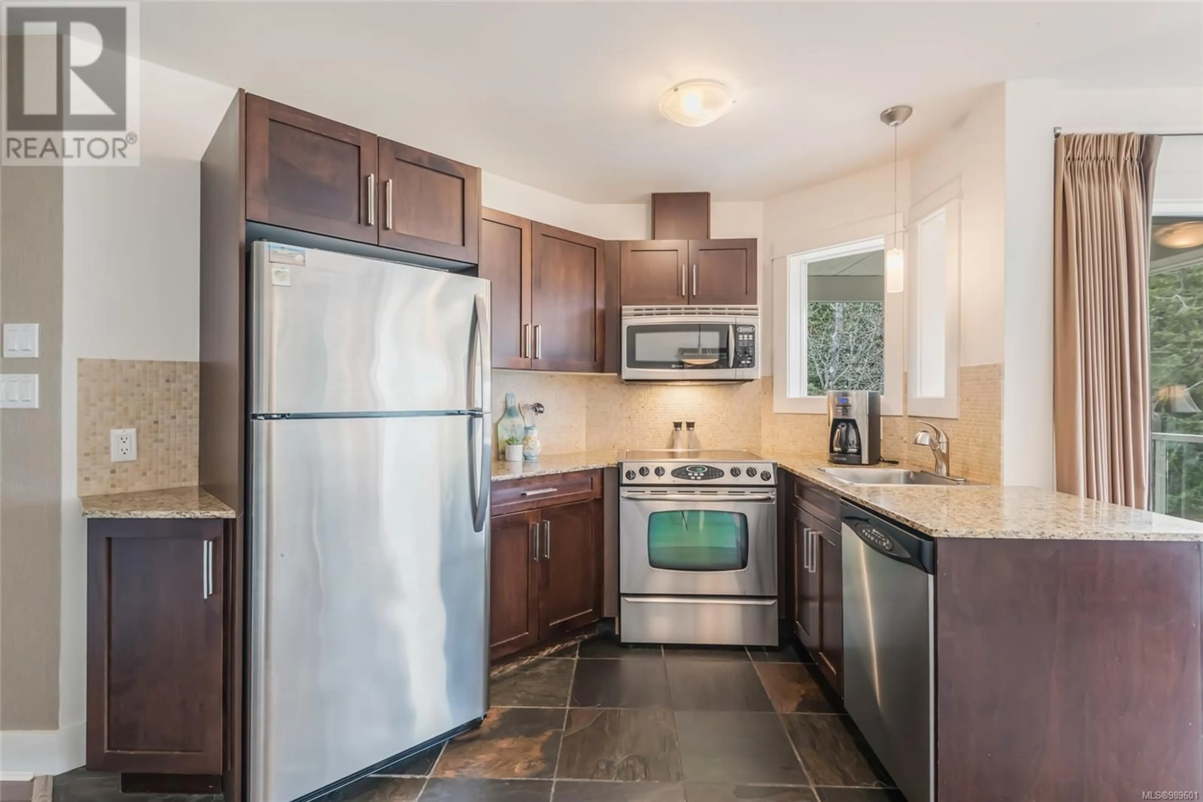 Standard kitchen, ceramic/tile floor for 241 1600 Stroulger Rd, Nanoose Bay British Columbia V9P9B7