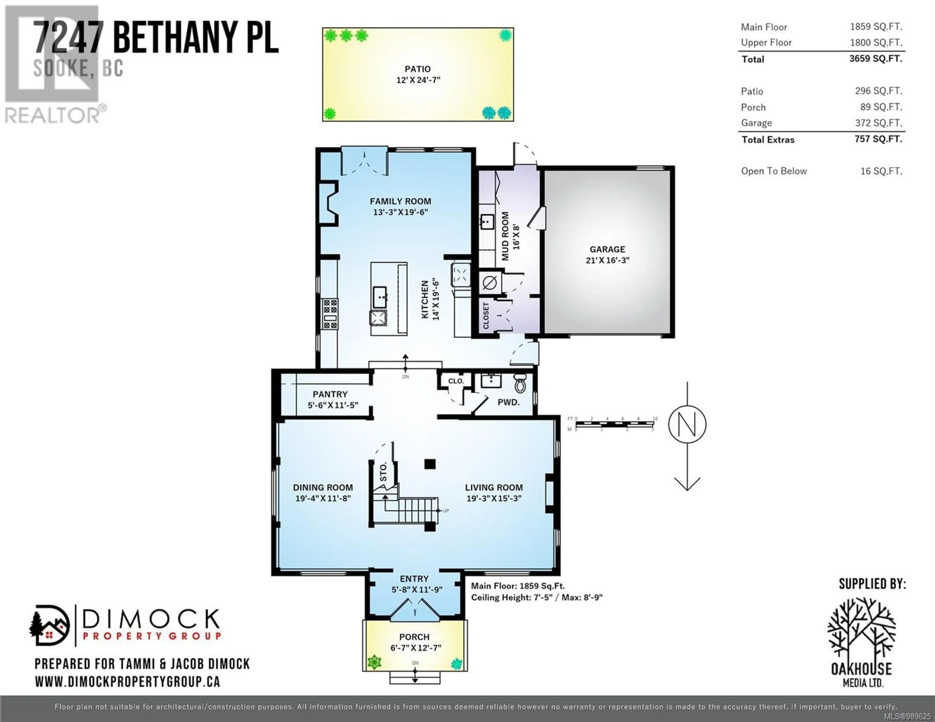 Floor plan for 7247 BETHANY PLACE, Sooke British Columbia V9Z0S8