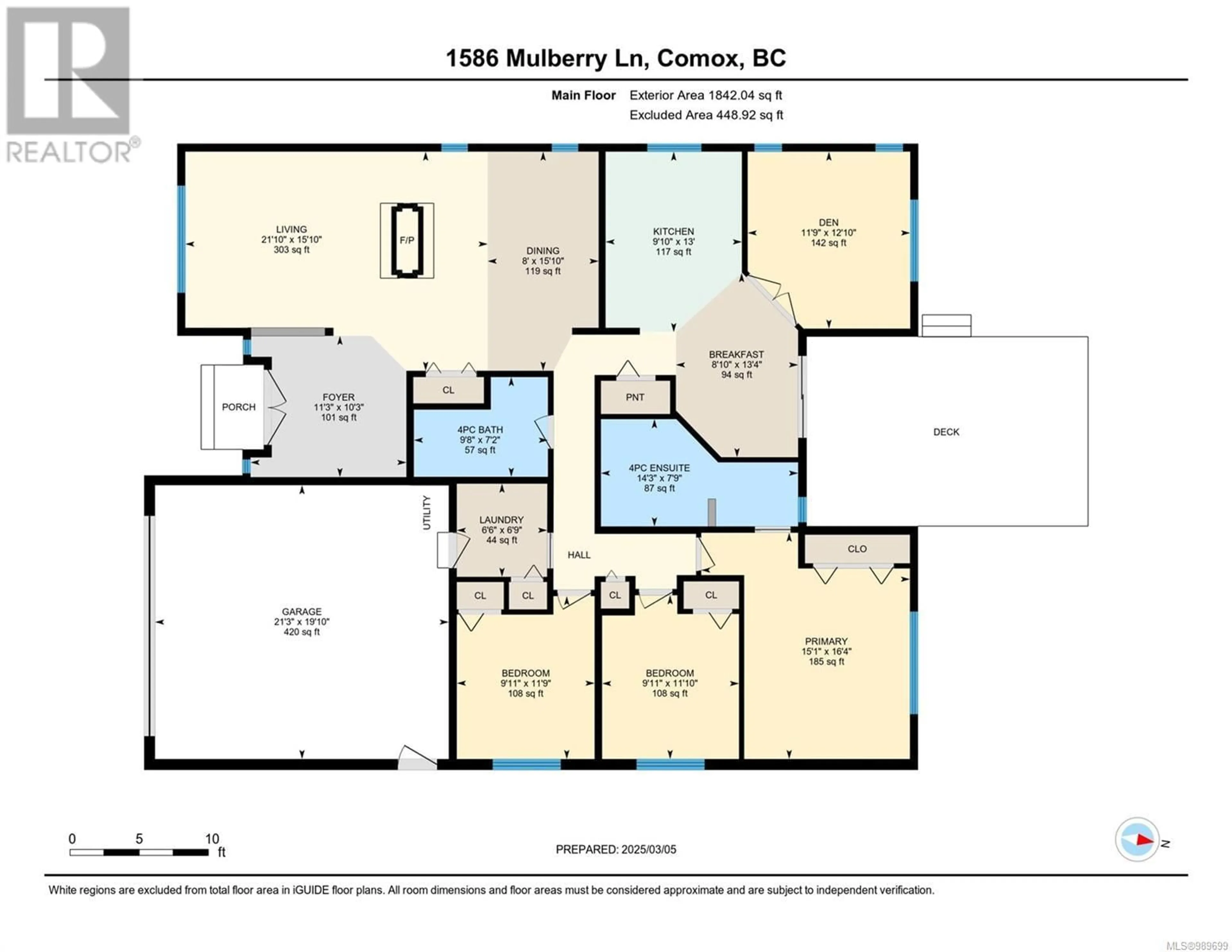 Floor plan for 1586 Mulberry Lane, Comox British Columbia V9M3S4