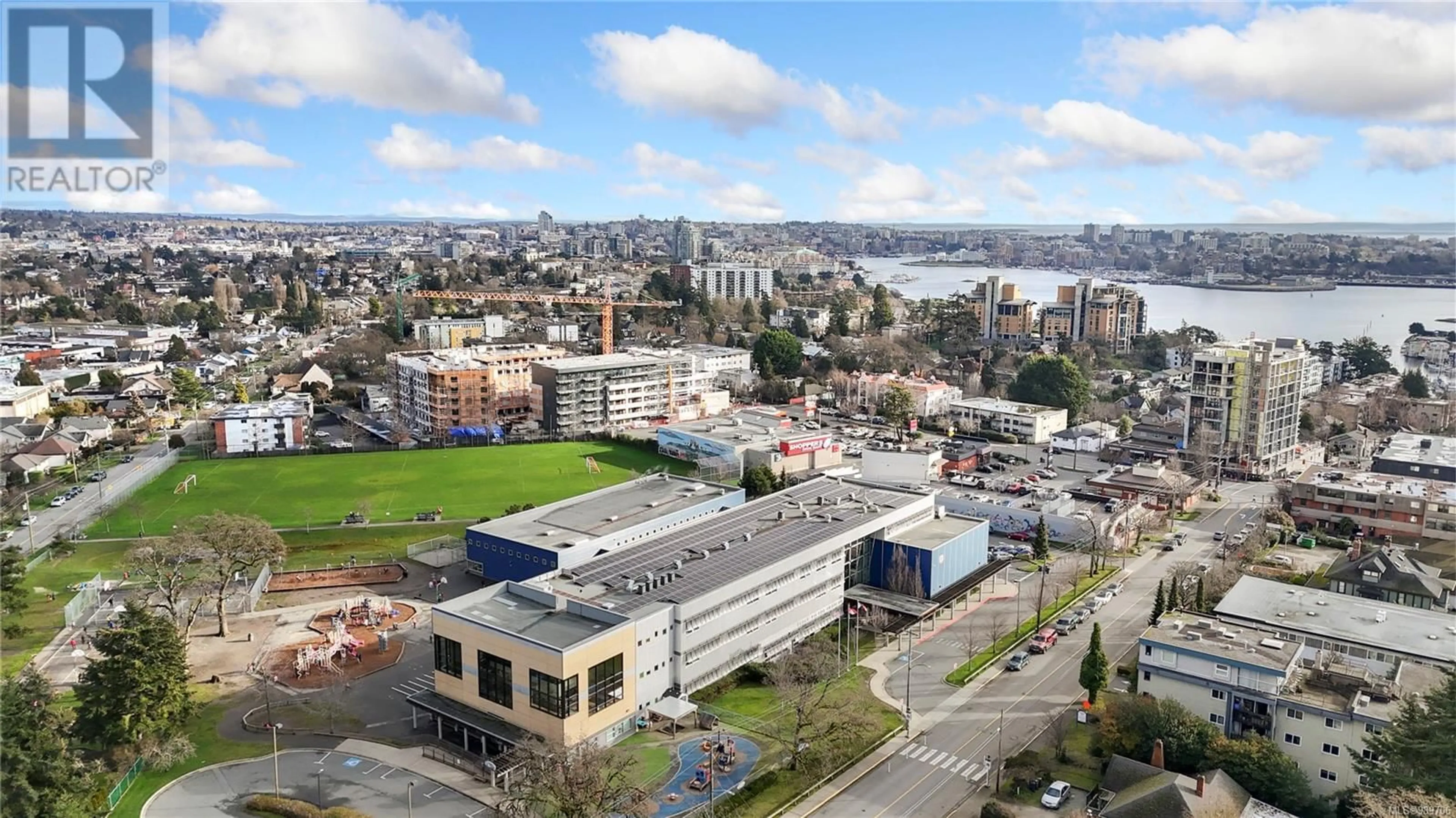 A pic from outside/outdoor area/front of a property/back of a property/a pic from drone, city buildings view from balcony for 2 - 910 OLD ESQUIMALT ROAD, Esquimalt British Columbia V9A4X3