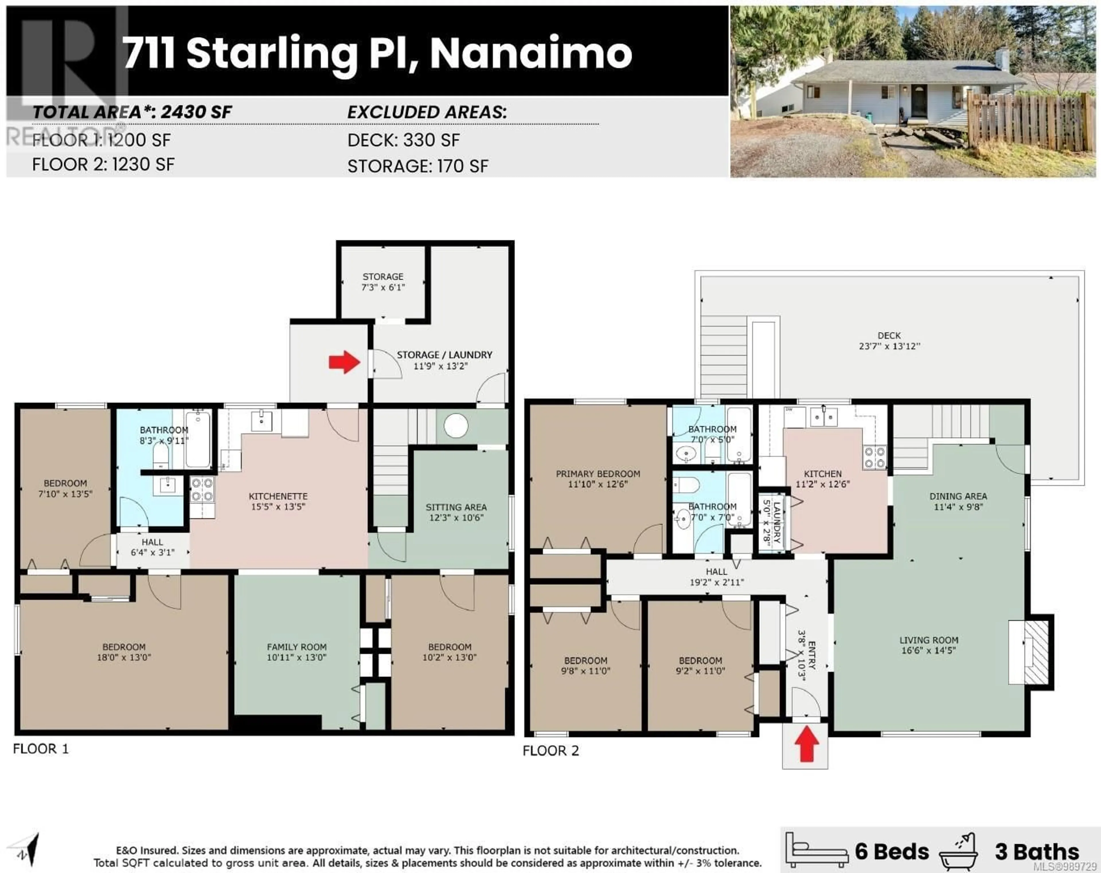 Floor plan for 711 STARLING PLACE, Nanaimo British Columbia V9T5R4