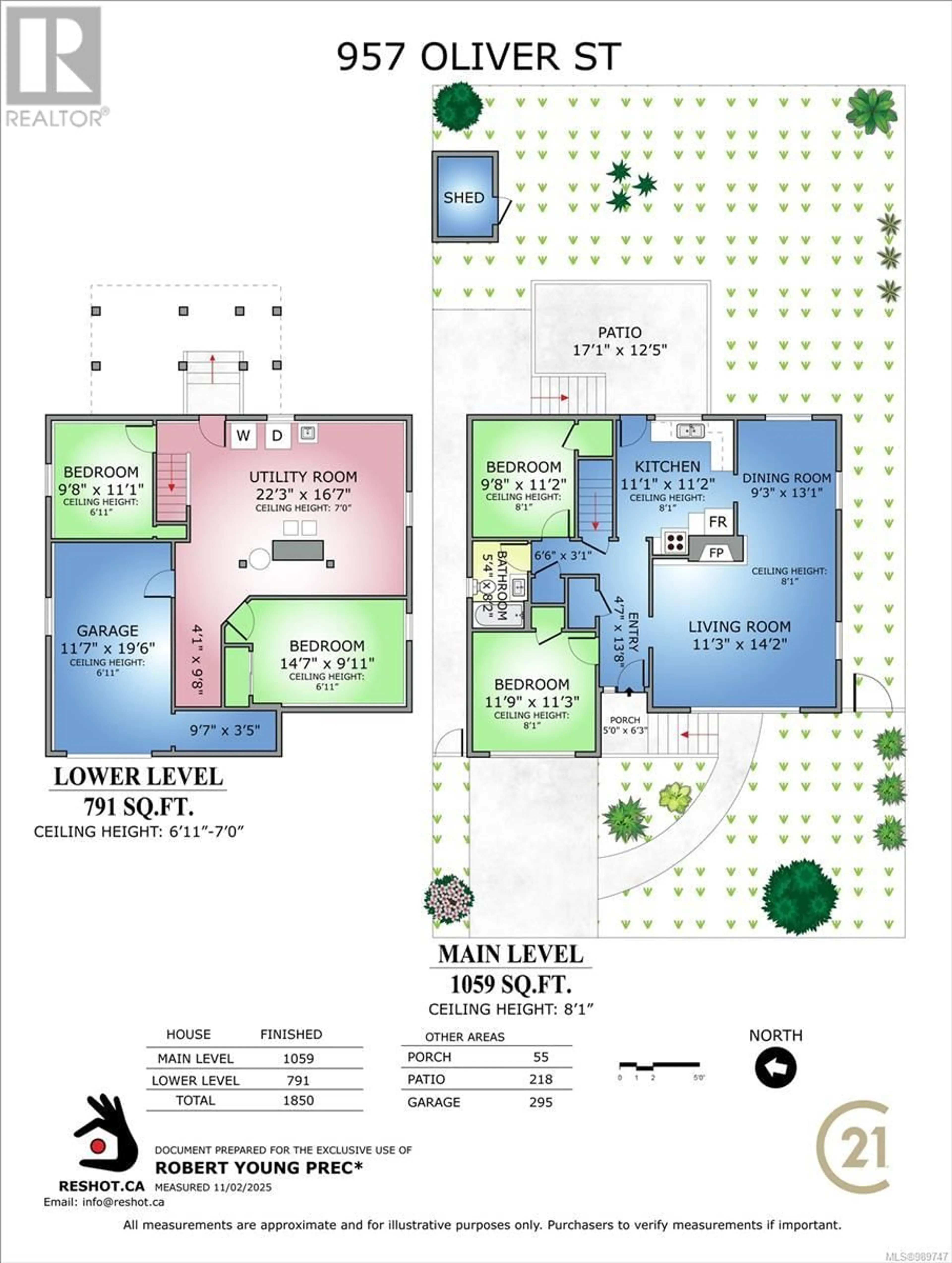 Floor plan for 957 OLIVER STREET, Oak Bay British Columbia V8S4W6
