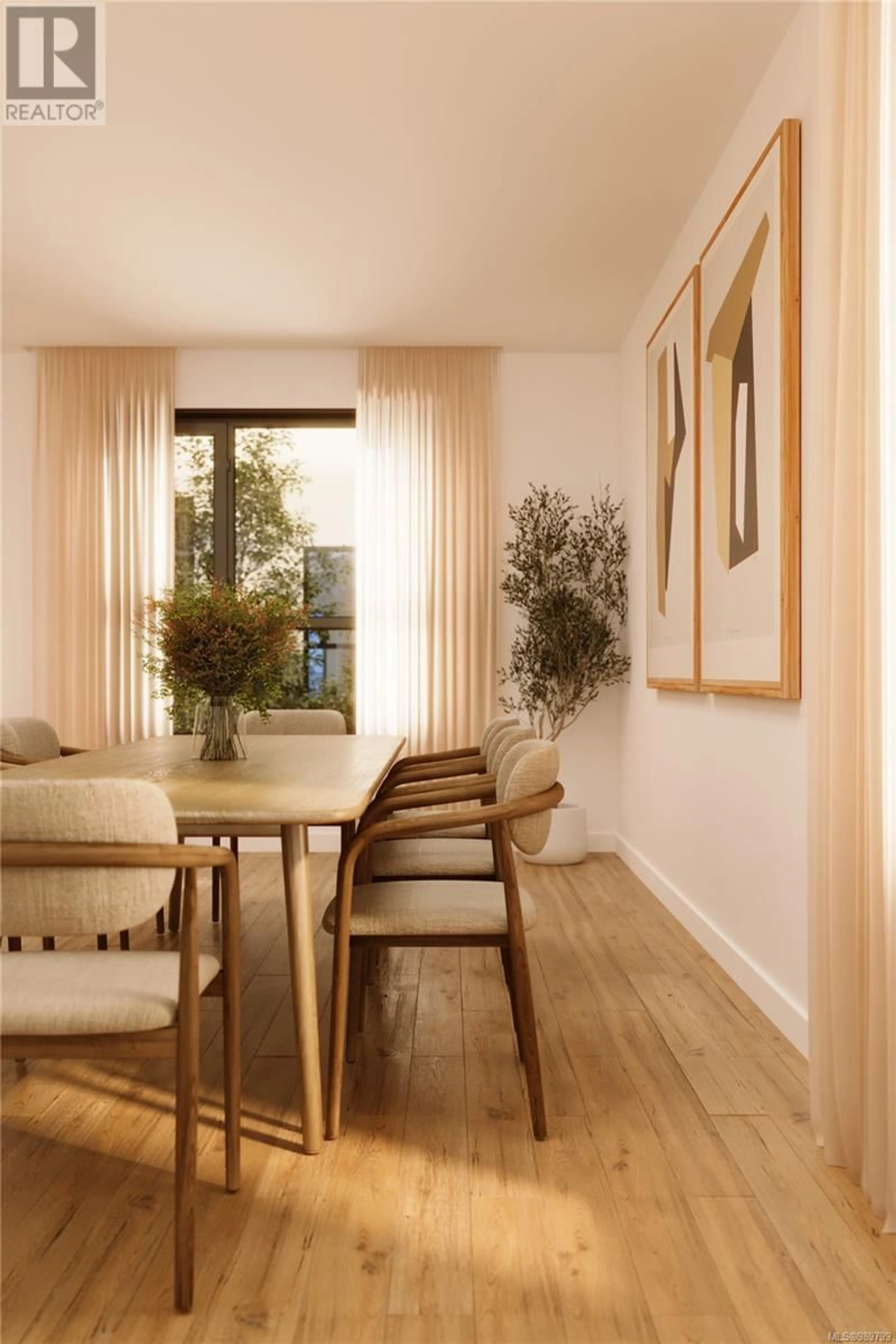 Dining room, wood/laminate floor for 3 4128 Glanford Ave, Saanich British Columbia V8Z4A8