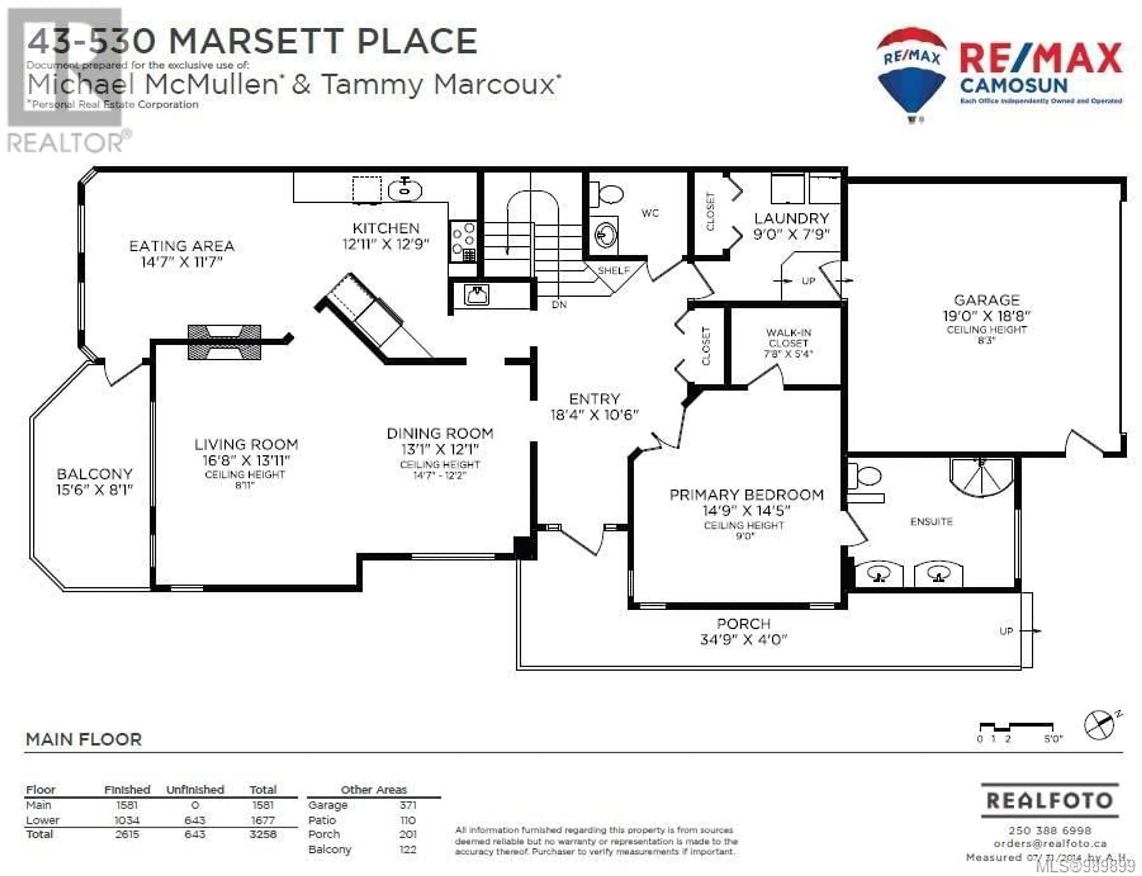 Floor plan for 43 - 530 MARSETT PLACE, Saanich British Columbia V8Z7J2