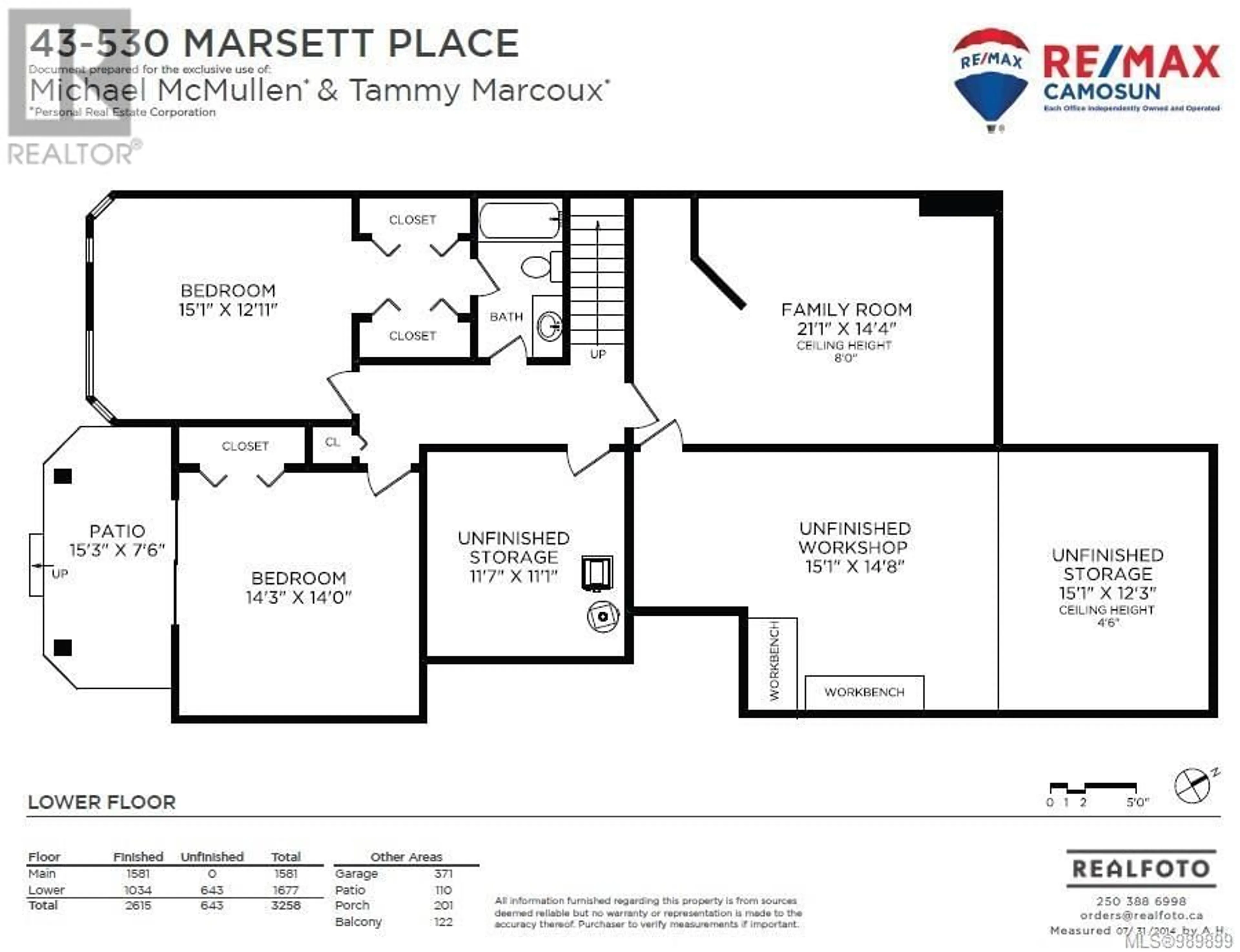 Floor plan for 43 - 530 MARSETT PLACE, Saanich British Columbia V8Z7J2