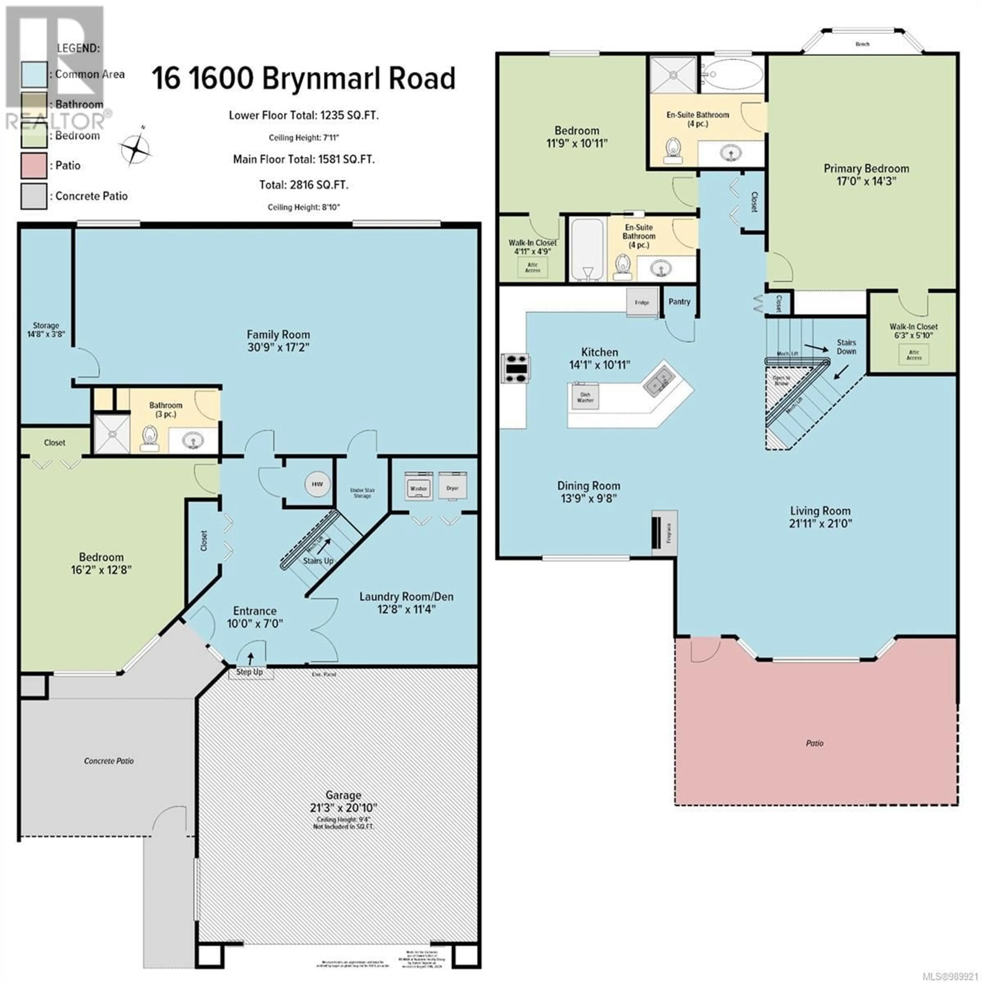 Floor plan for 16 - 1600 BRYNMARL ROAD, Nanoose Bay British Columbia V9P9E1