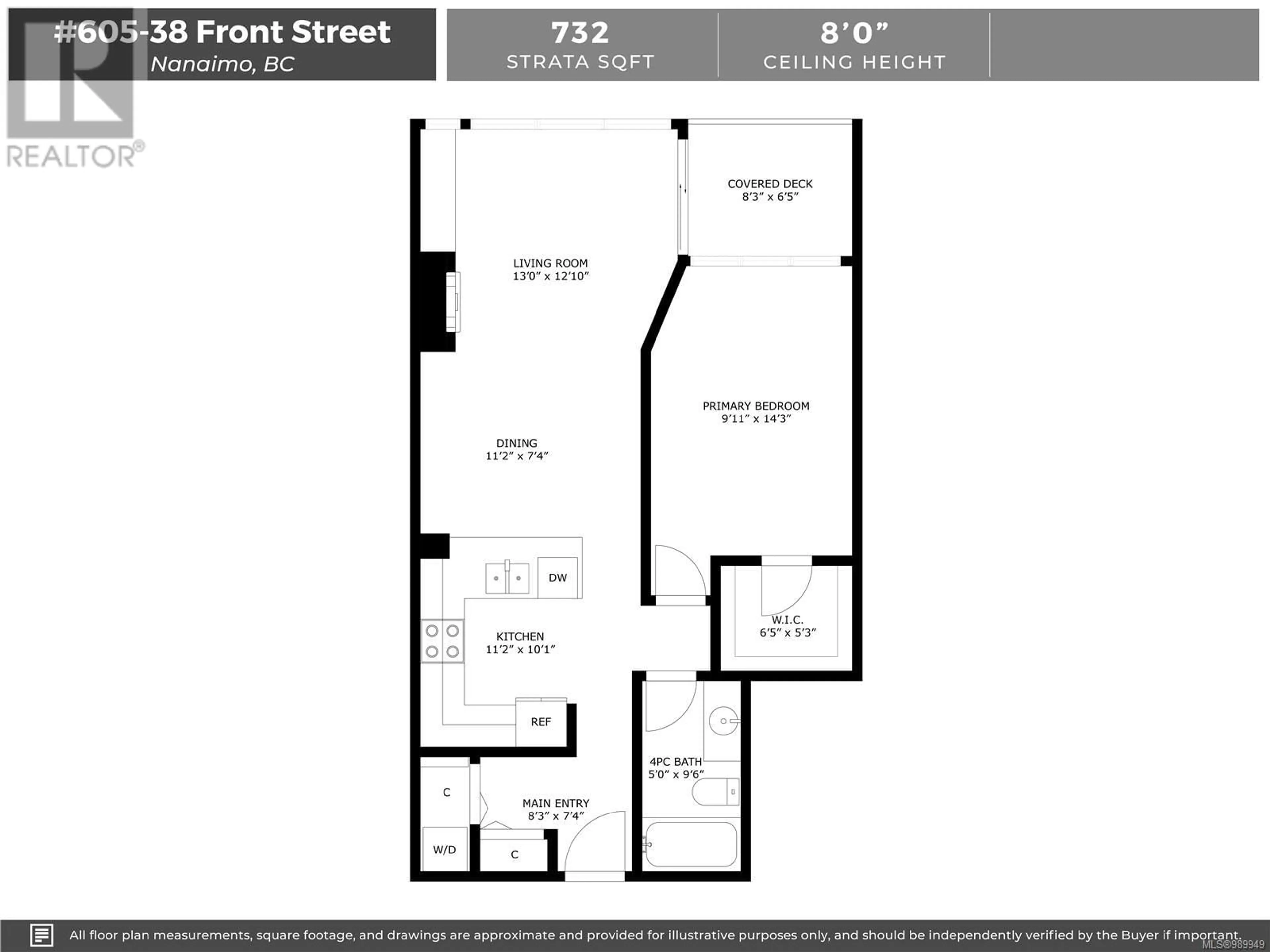 Floor plan for 605 - 38 FRONT STREET, Nanaimo British Columbia V9R0B8