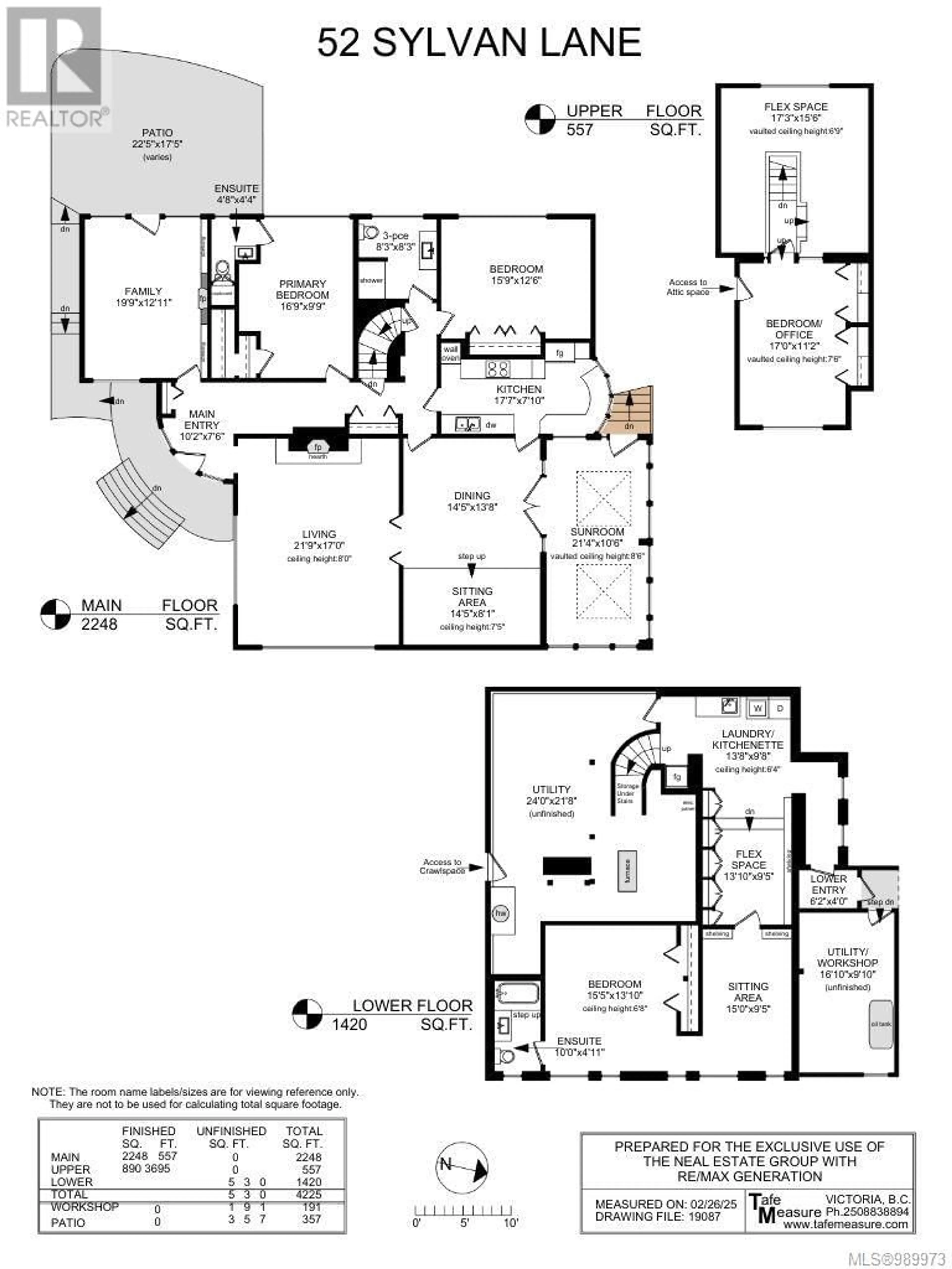 Floor plan for 52 Sylvan Lane, Oak Bay British Columbia V8S2K8