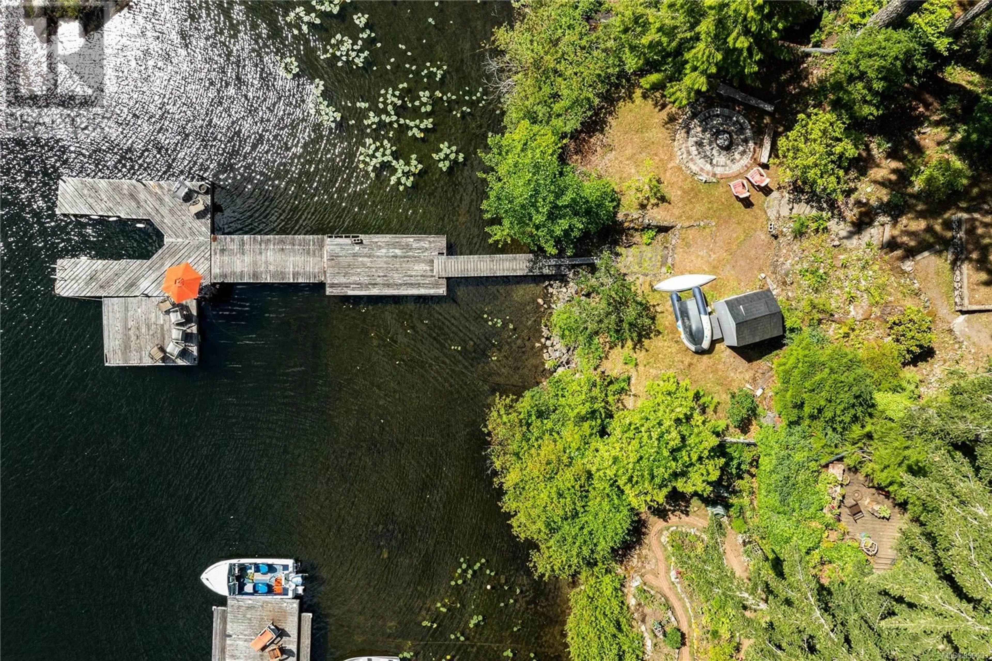 A pic from outside/outdoor area/front of a property/back of a property/a pic from drone, water/lake/river/ocean view for 1415 WEST SHAWNIGAN LAKE ROAD, Shawnigan Lake British Columbia V0R2W0