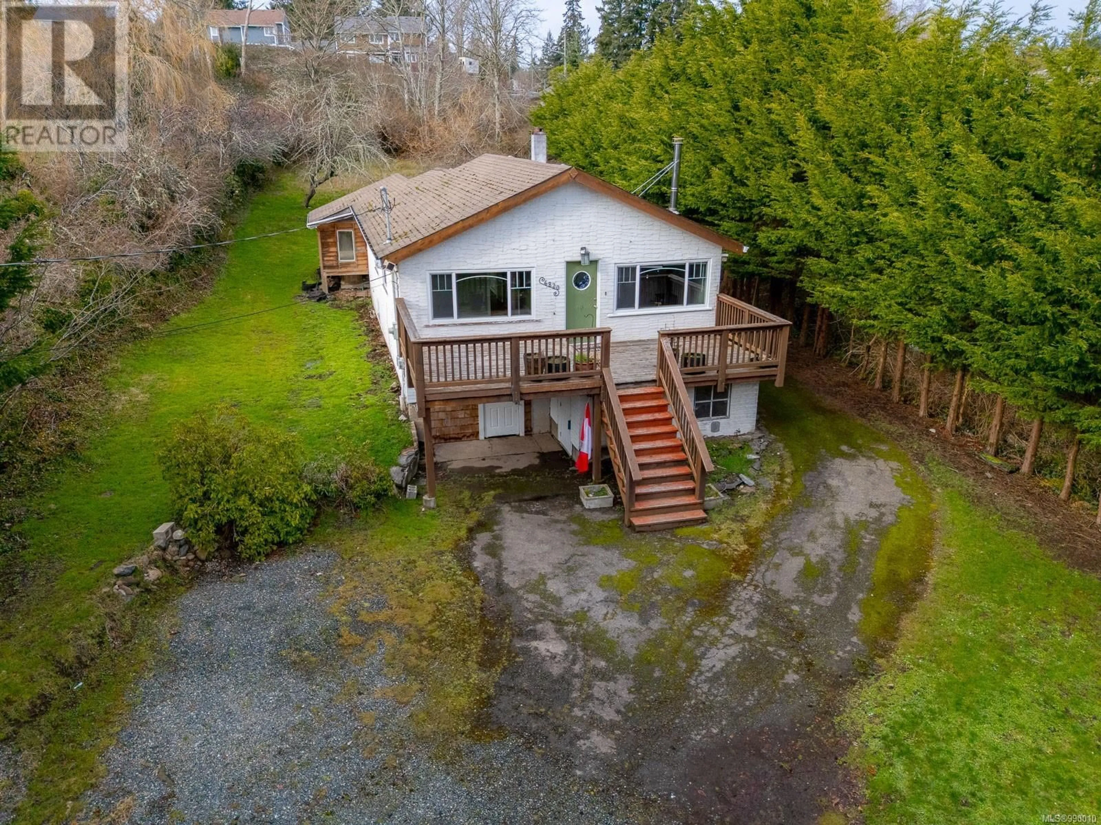 A pic from outside/outdoor area/front of a property/back of a property/a pic from drone, water/lake/river/ocean view for 6820 Grant Rd W, Sooke British Columbia V9Z0L7